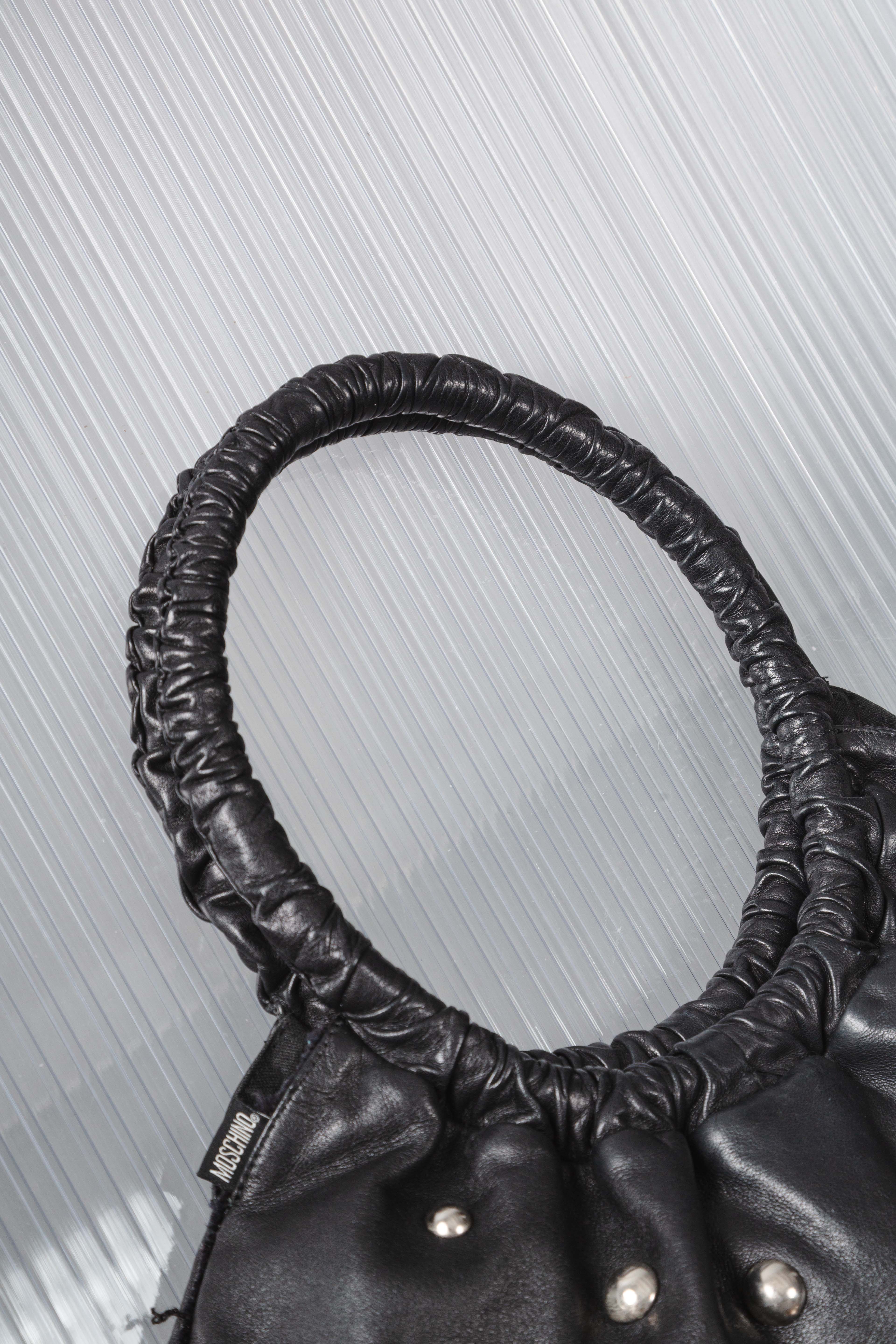 STUDDED DOTS LEATHER HANDBAG