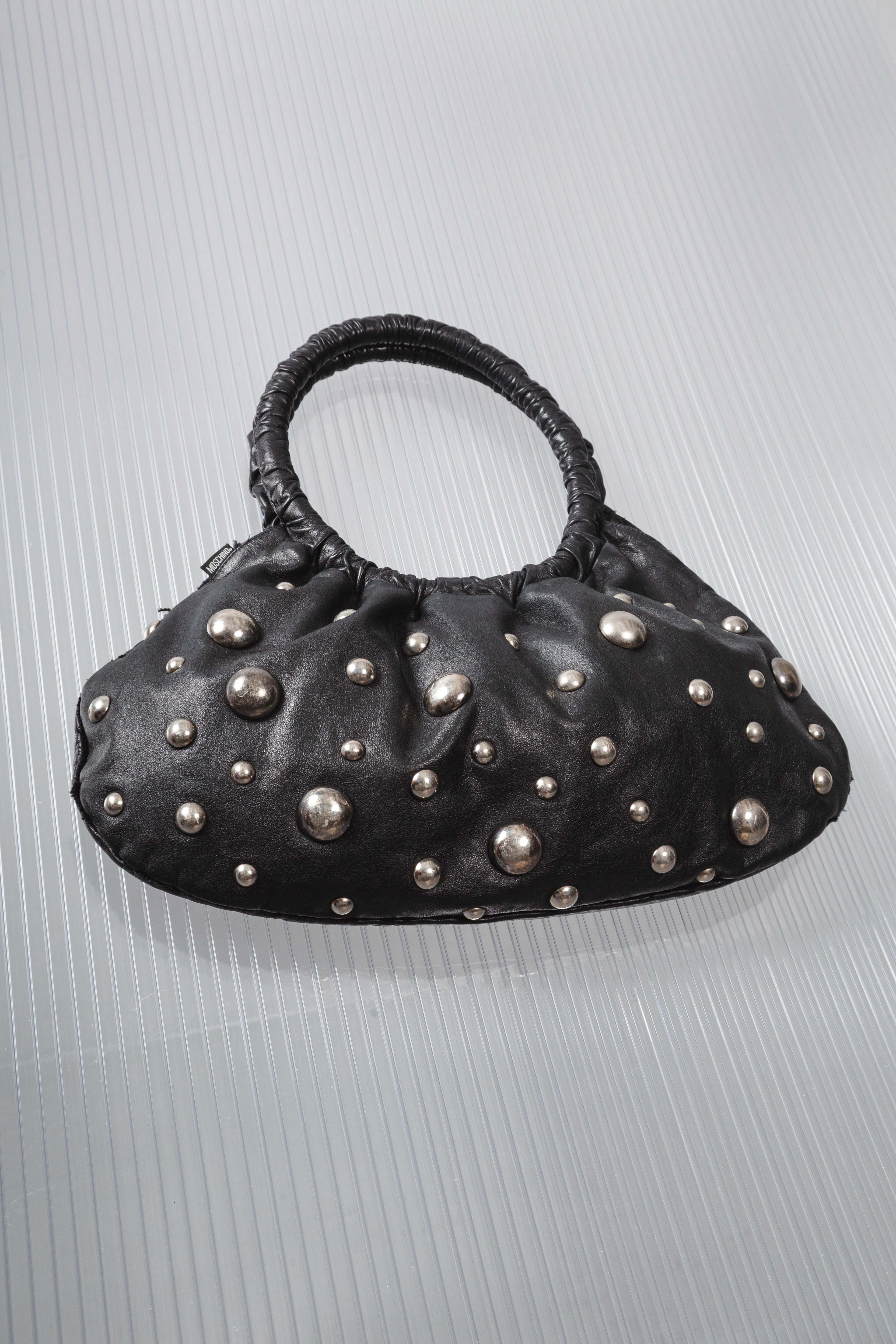 STUDDED DOTS LEATHER HANDBAG
