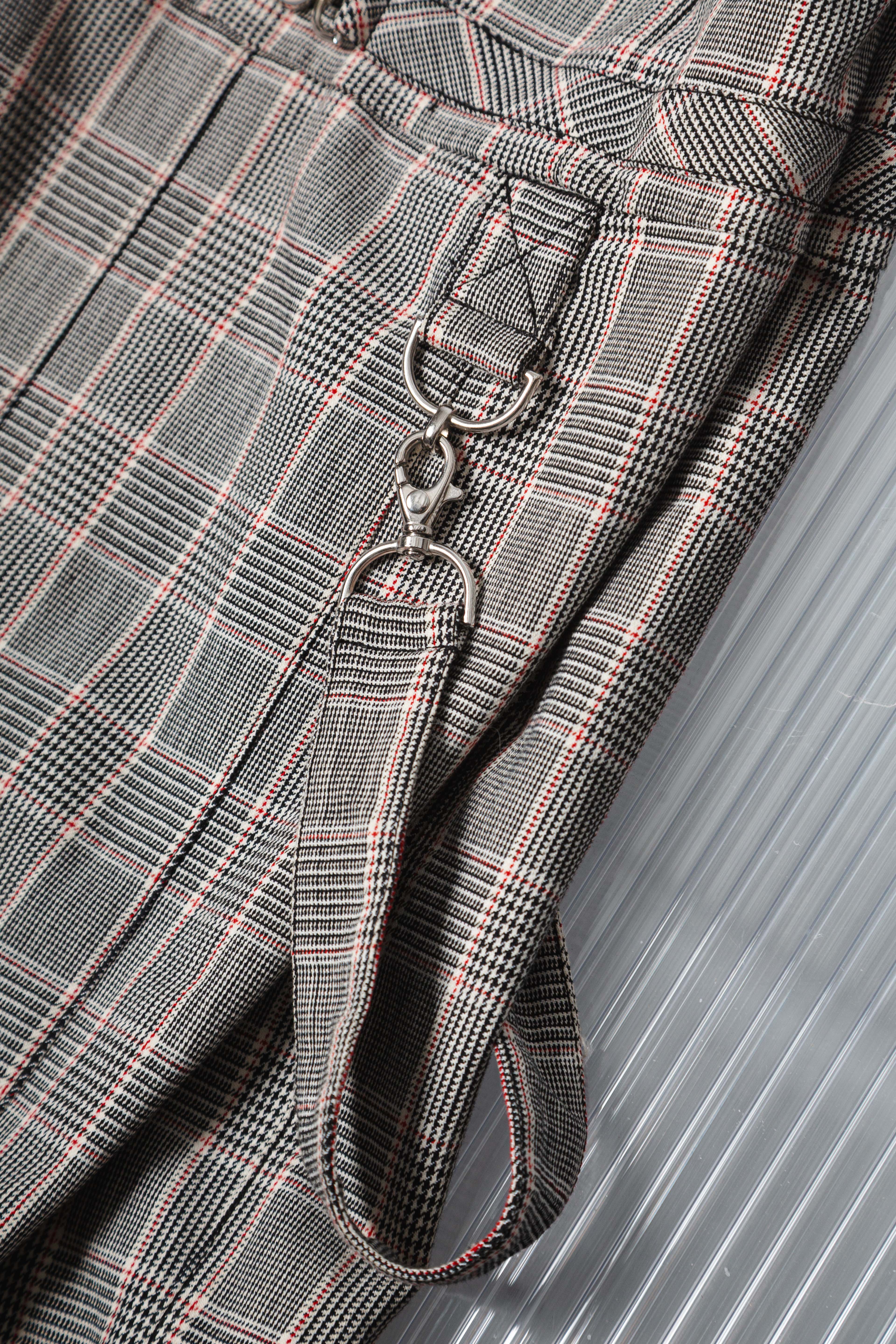 MOSCHINO PLAID UTILLITY MIDI DRESS
