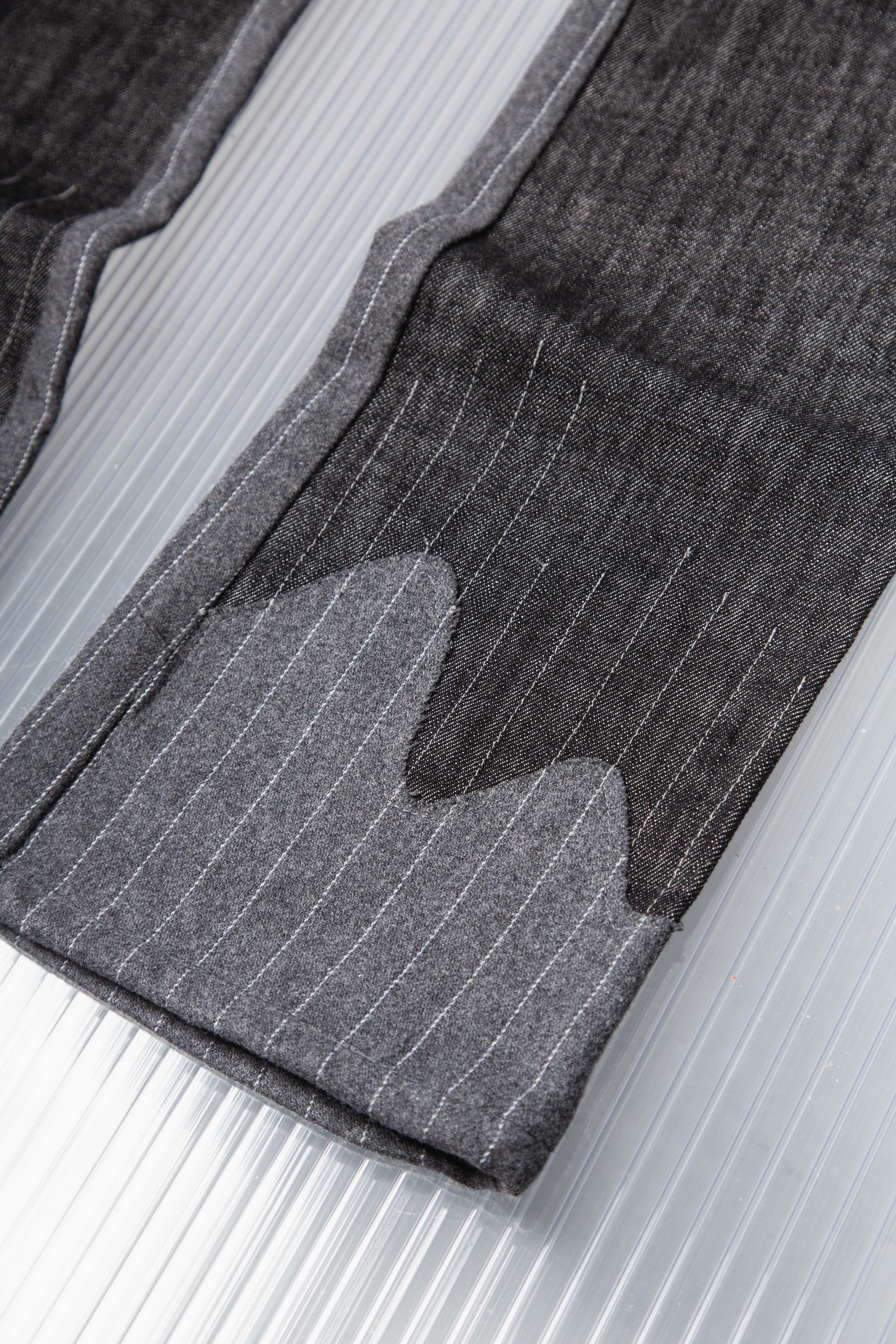 ICEBERG PATCHWORK STRIPED WOOL PANTS