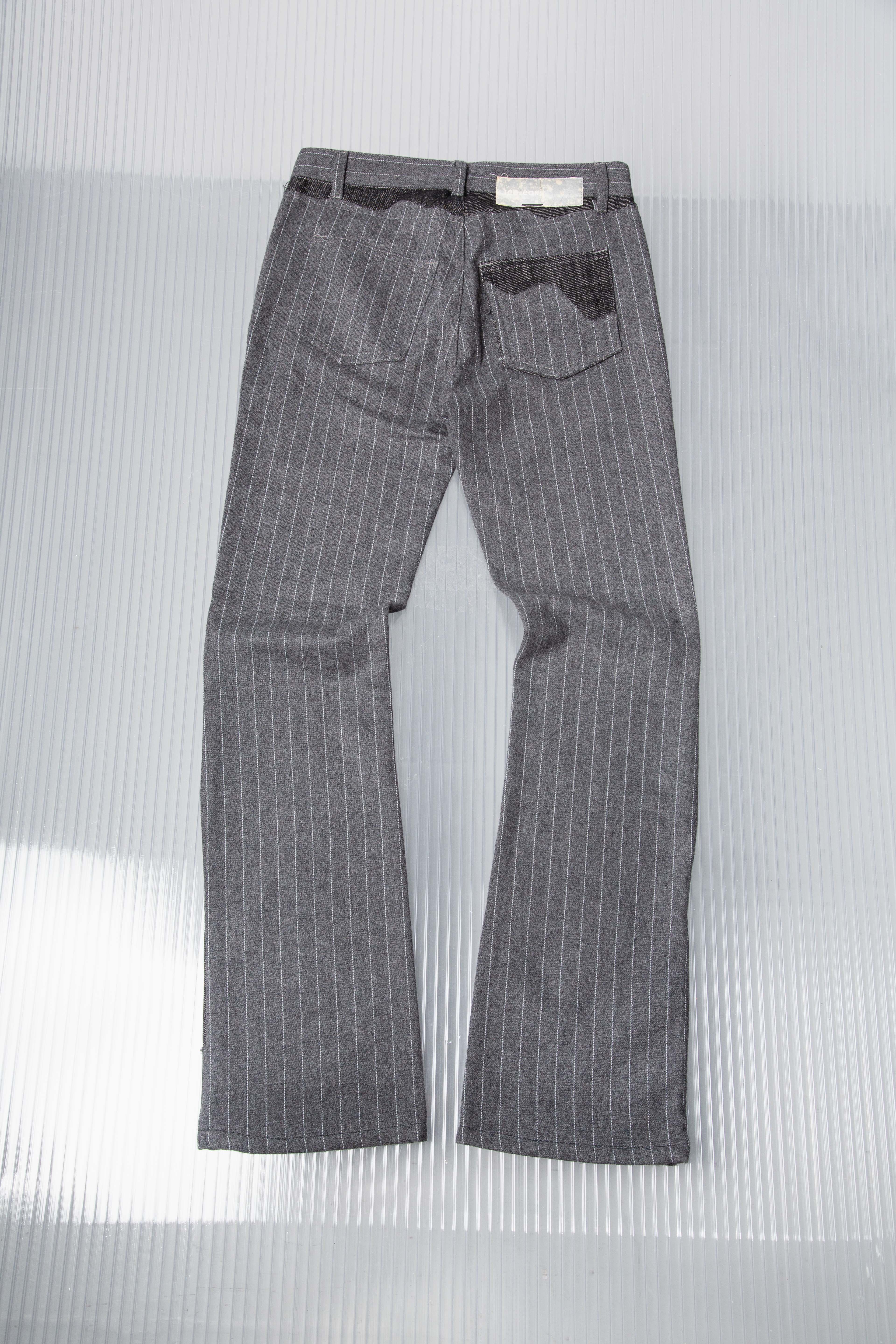 ICEBERG PATCHWORK STRIPED WOOL PANTS