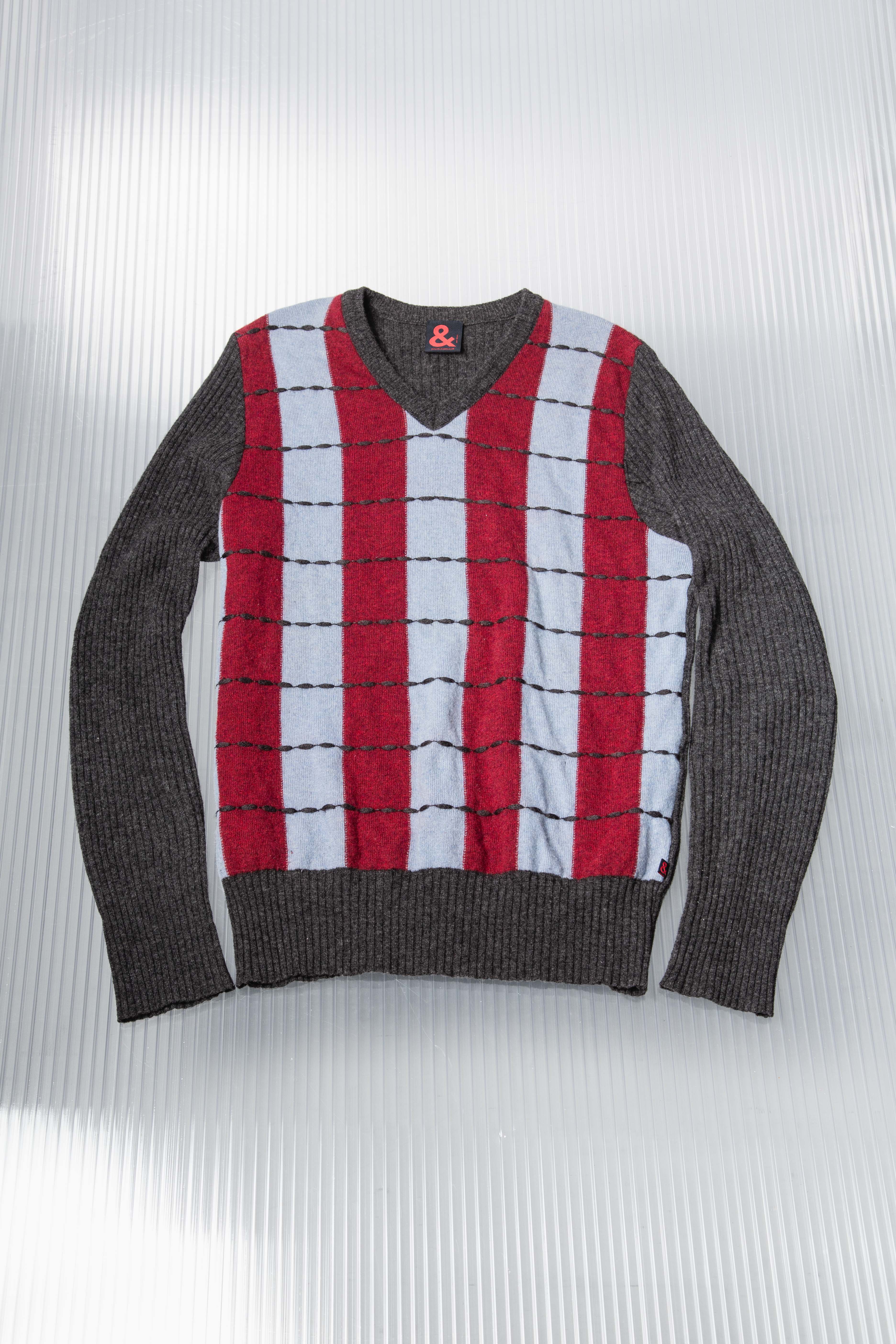 DOLCE & GABBANA PLAID TRICOLOR WOOL SWEATER