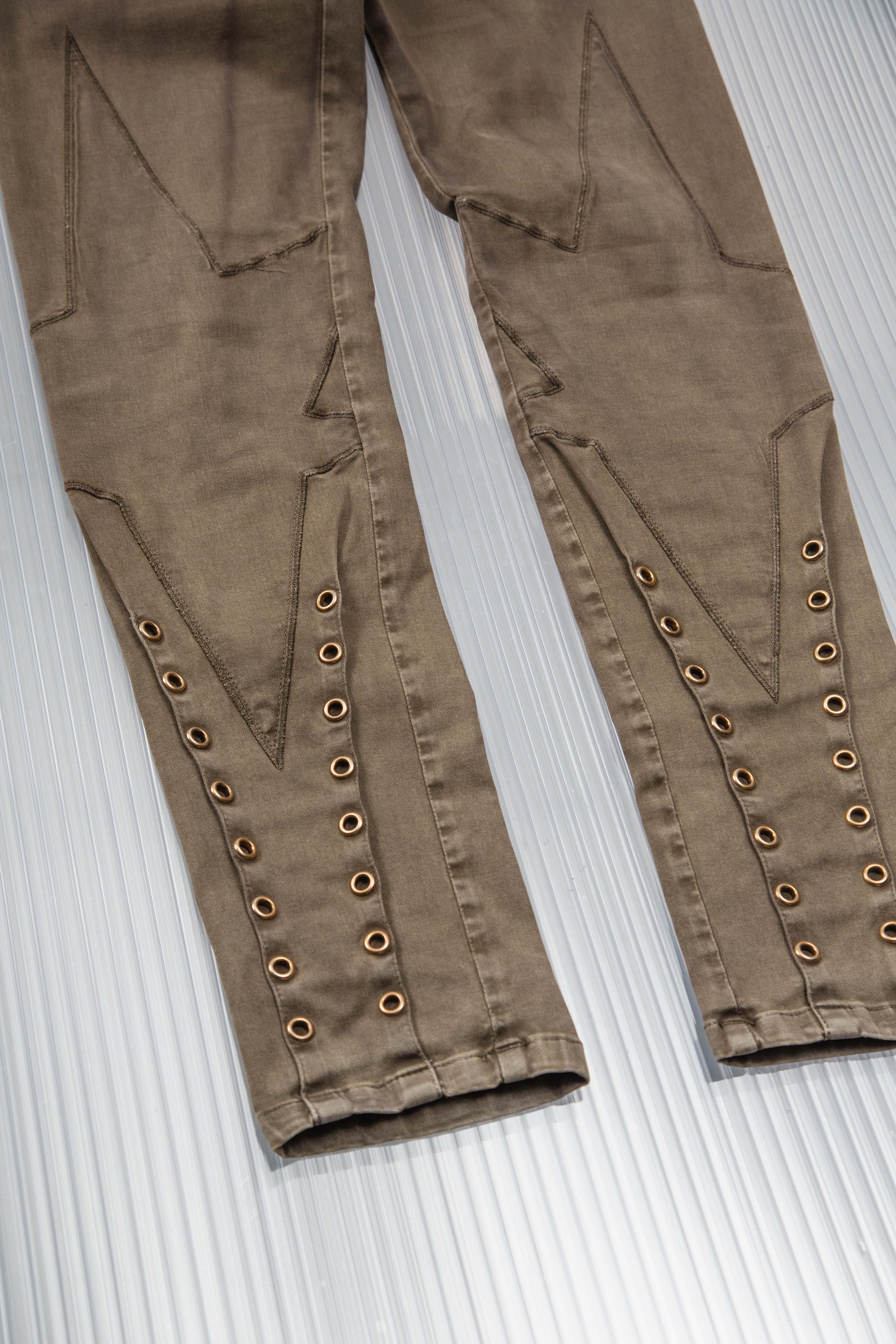 MFG BROWN STUDDED SKINNY PANTS