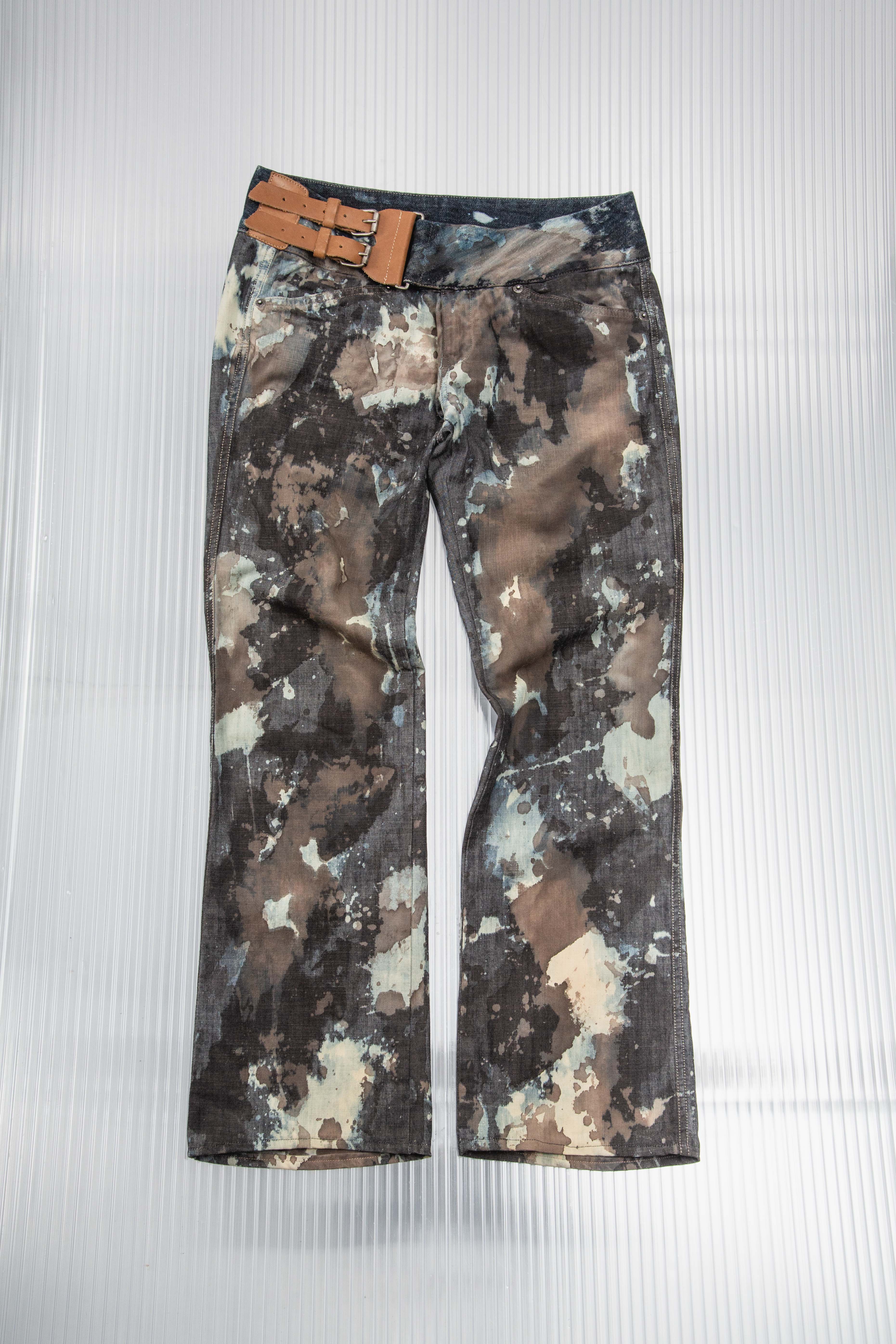 00SDIESEL BLEACHED & DYED 5 POCKET PANTS Diesel Flared Pants for