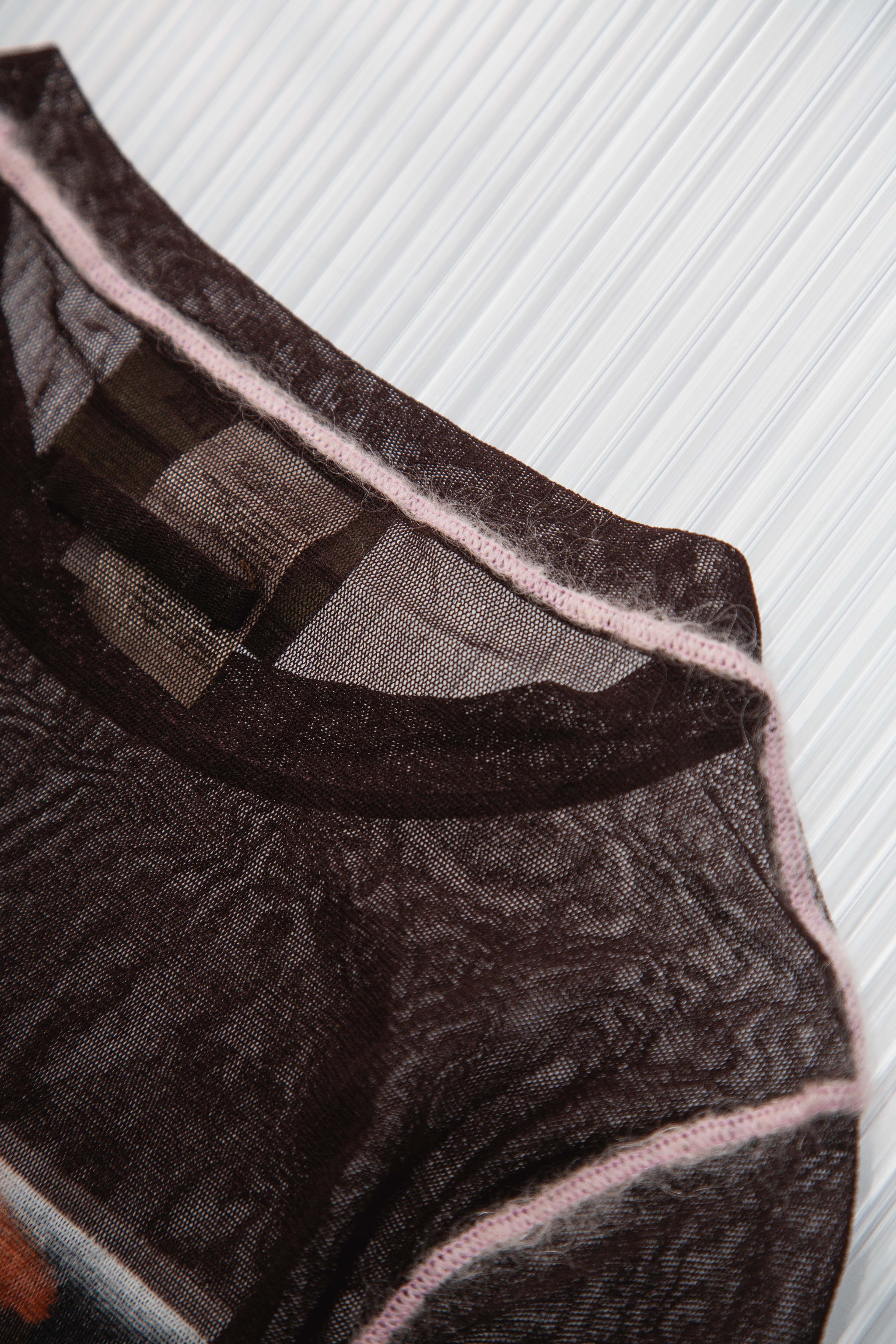 JEAN PAUL GUALTIER 90'S TRICOLOR FLORAL MESH LONG TOP