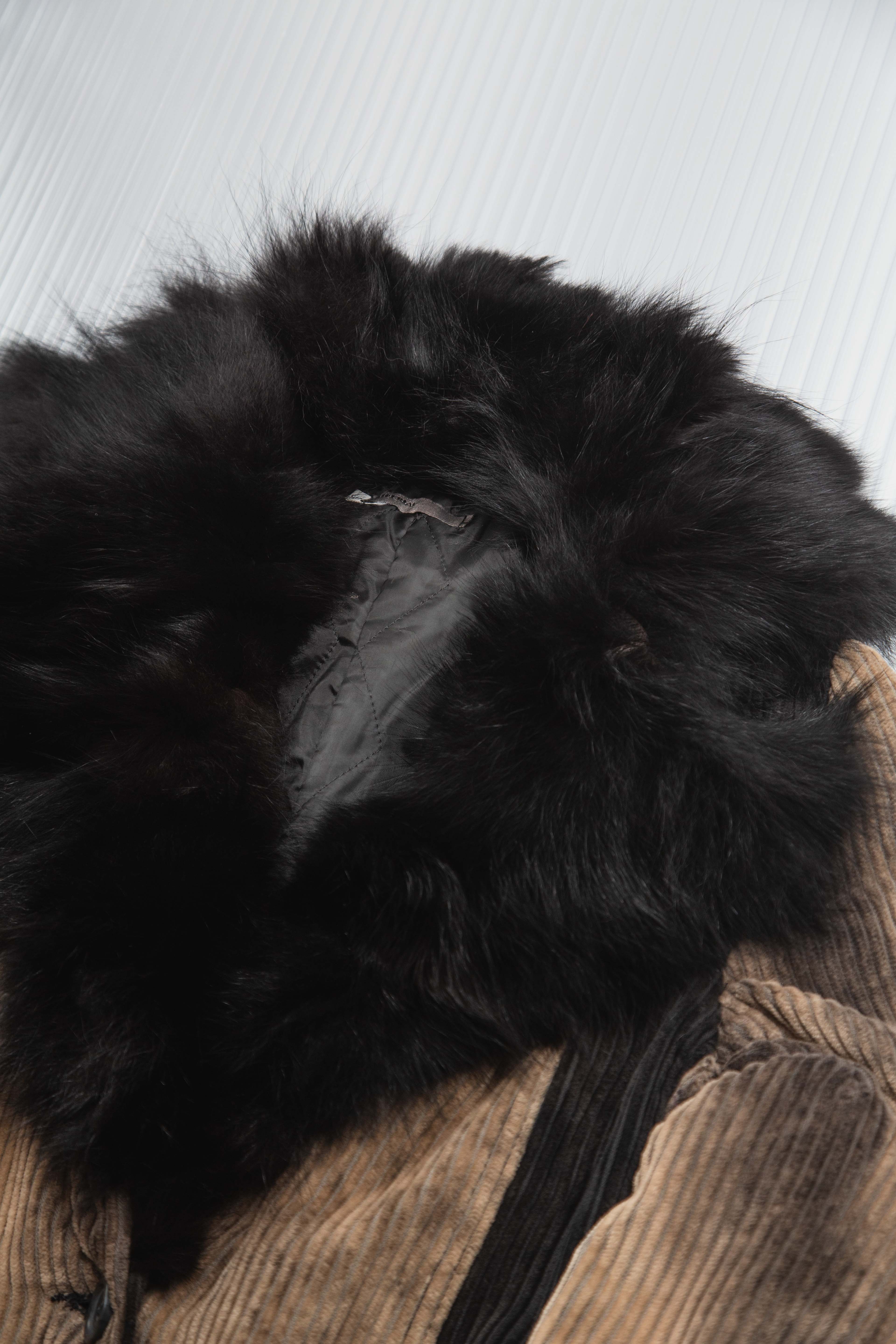 DYED CORDUROY TRENCH FUR JACKET