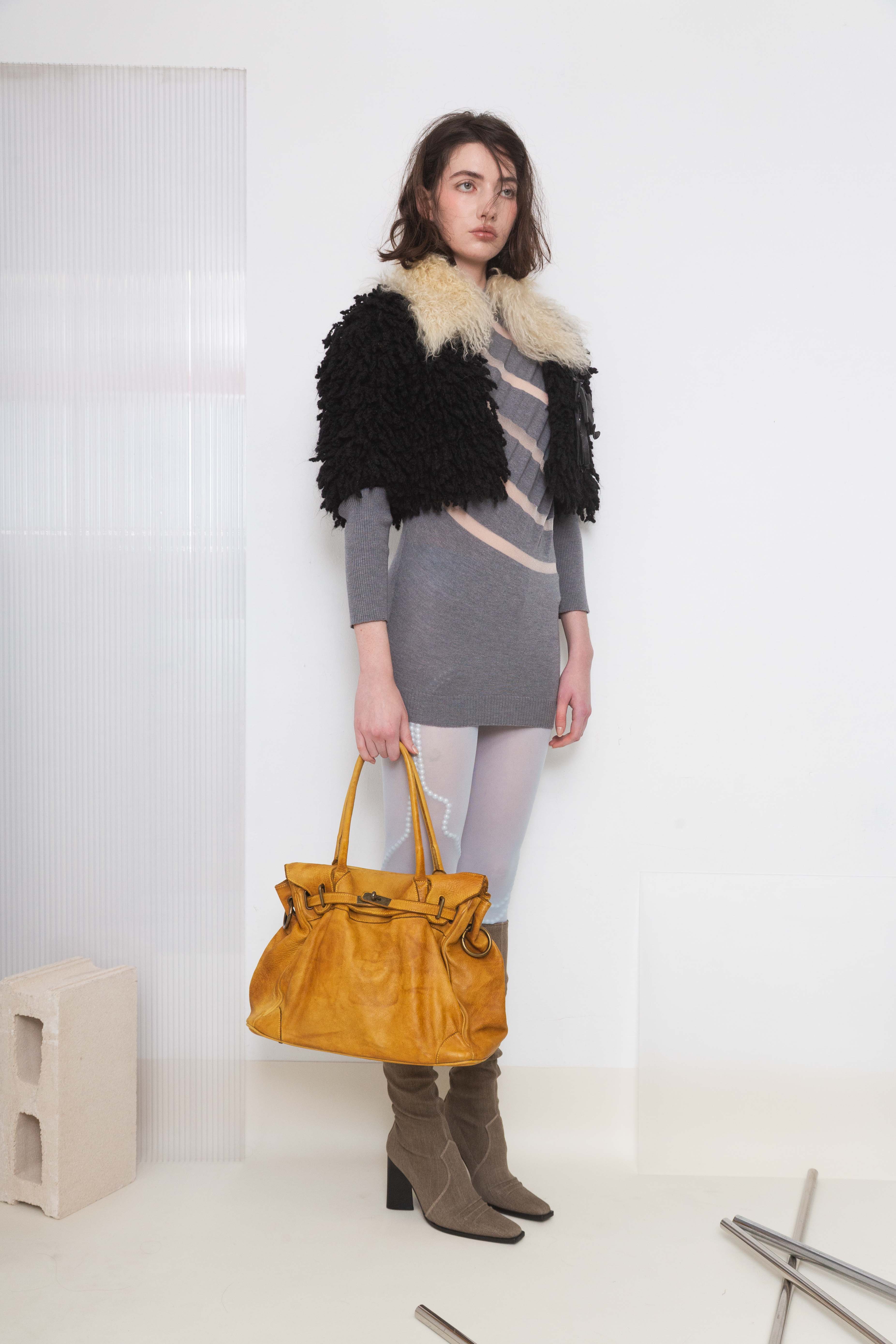 WASHED MUSTARD FIRKIN LEATHER HANDBAG