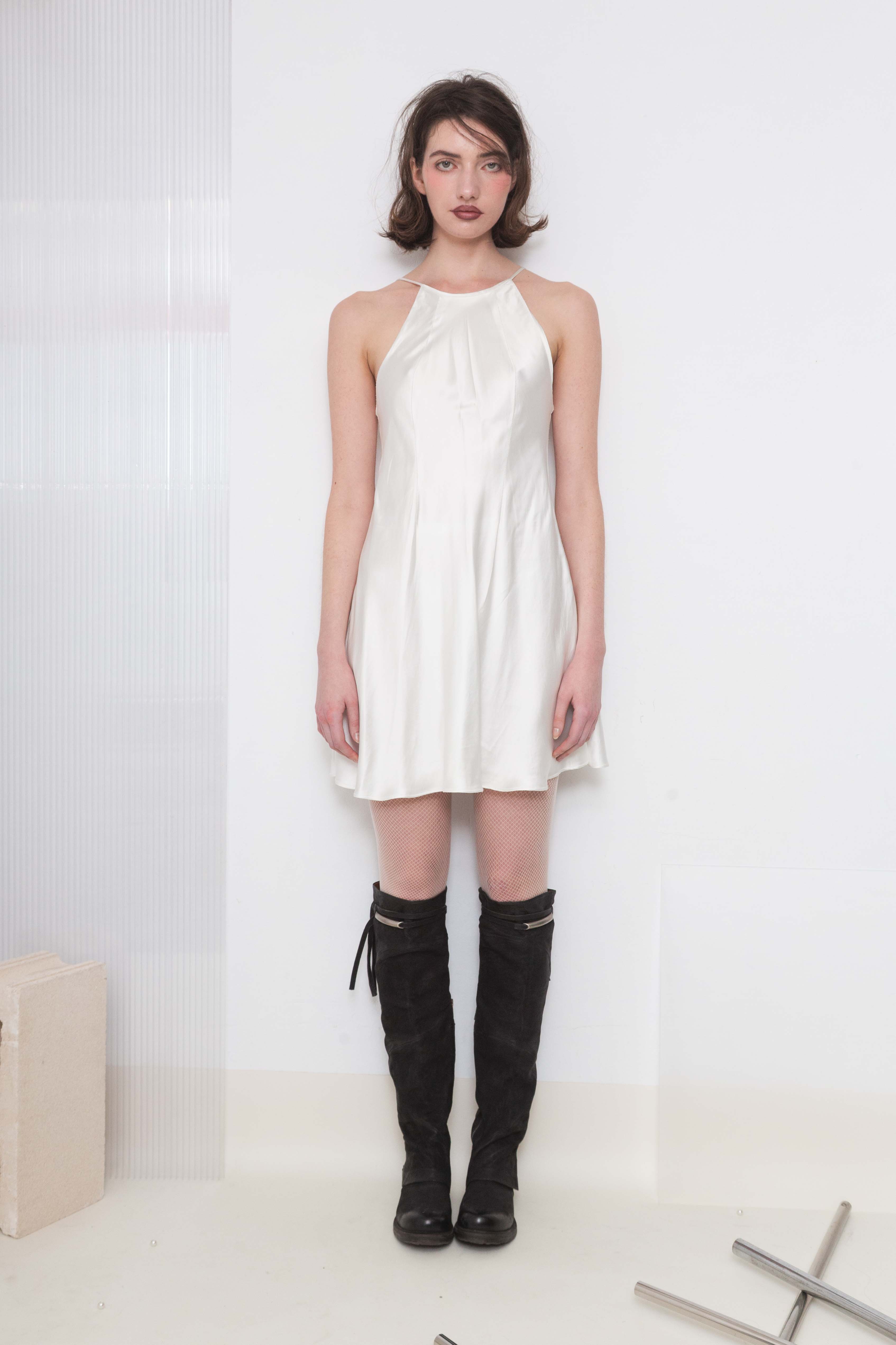 PLEIN SUD PEARL RAYON LACED-BACK DRESS