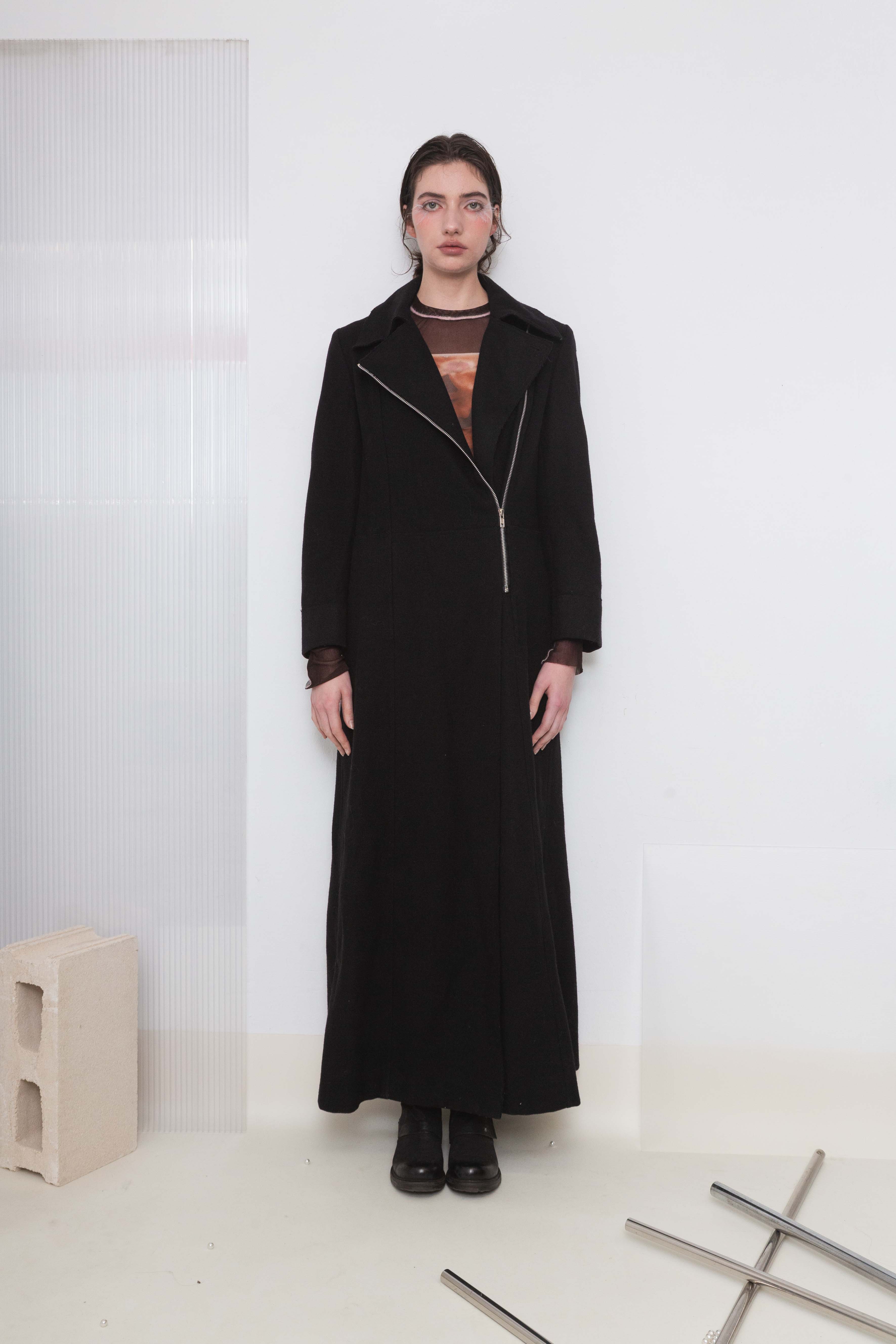 PLEIN SUD WOOL ASYMMETRIC ZIPPED JACKET