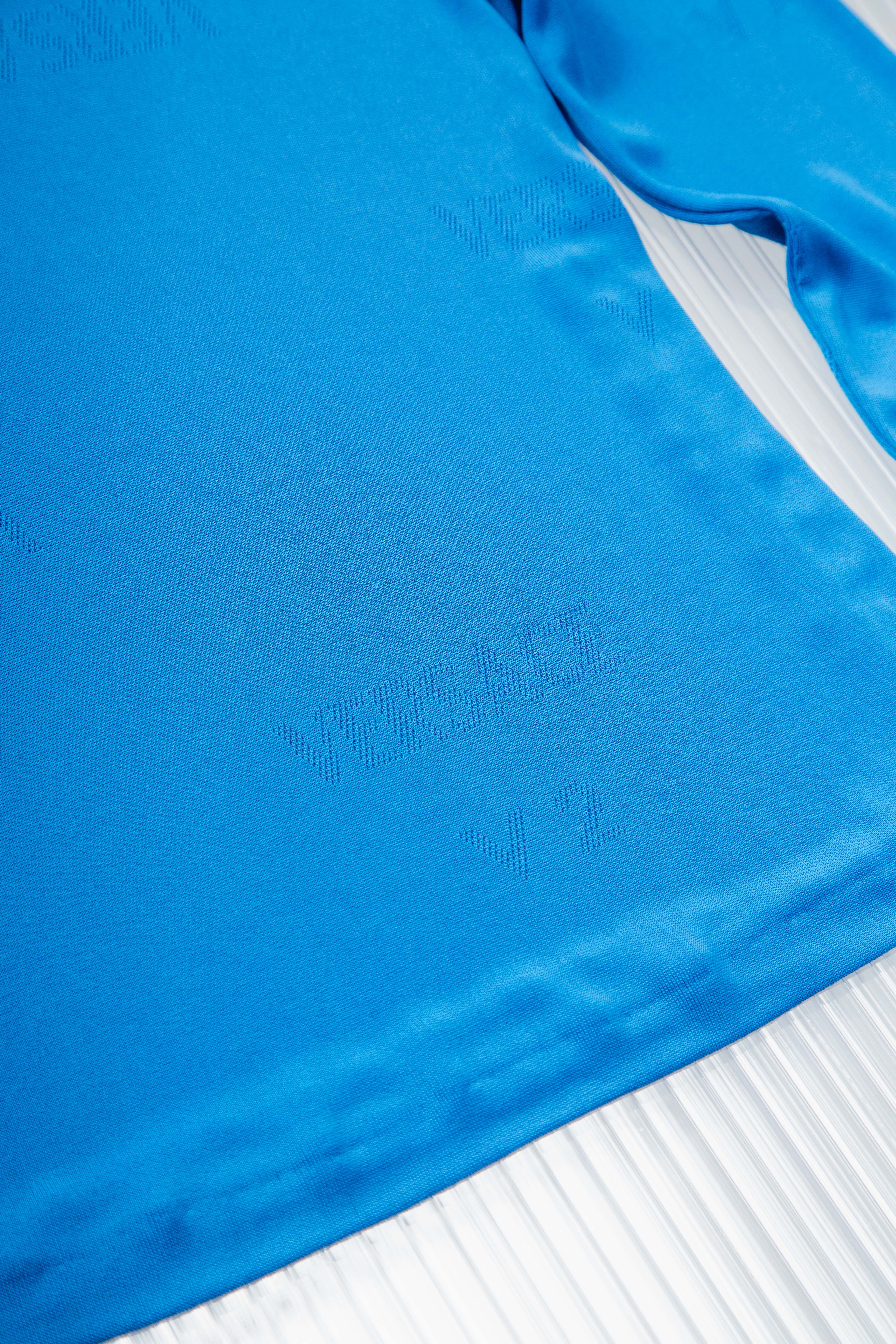 VERSACE BLUE LOGO CUT-OUT TOP