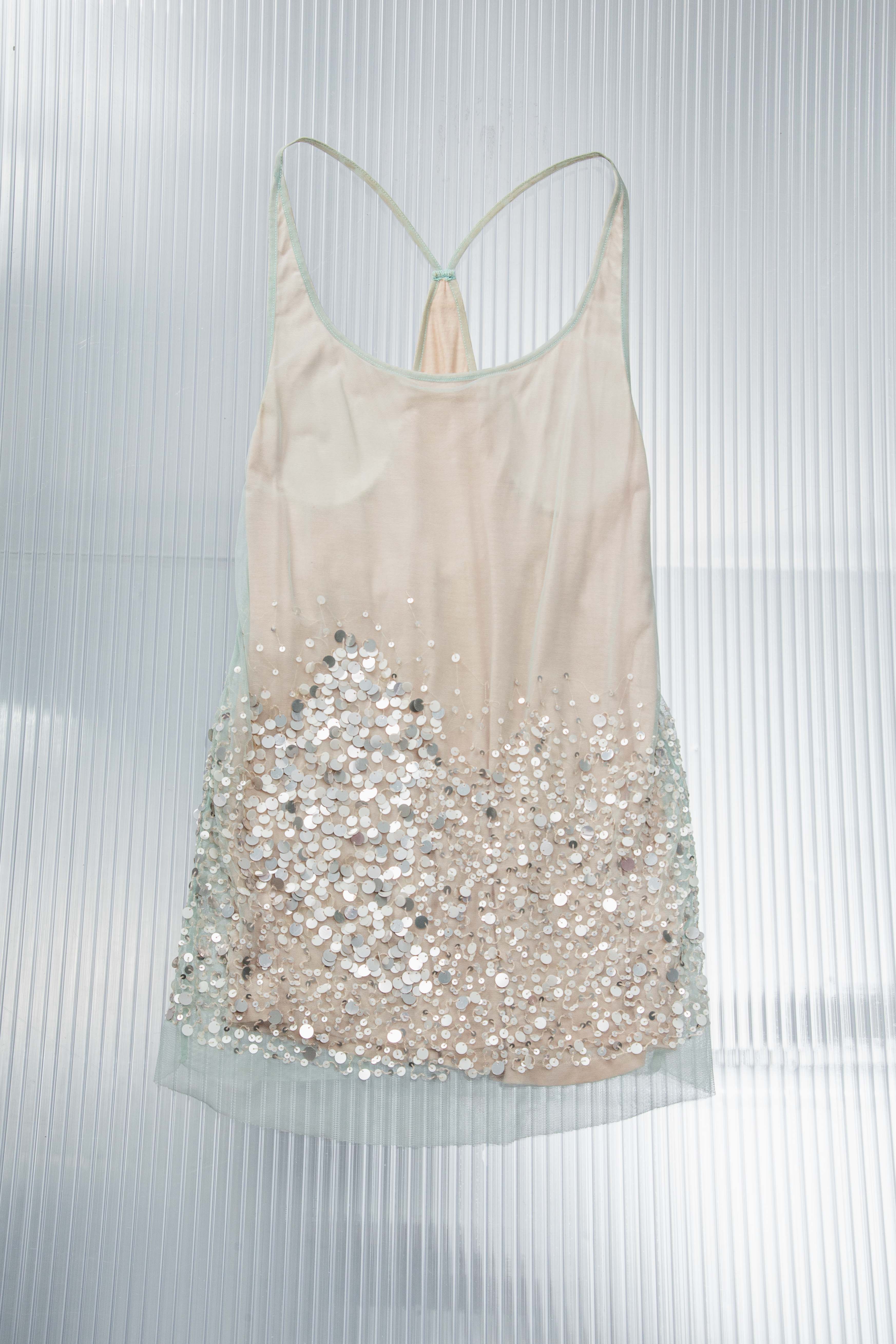 SEQUINED MESH LAYERED TOP
