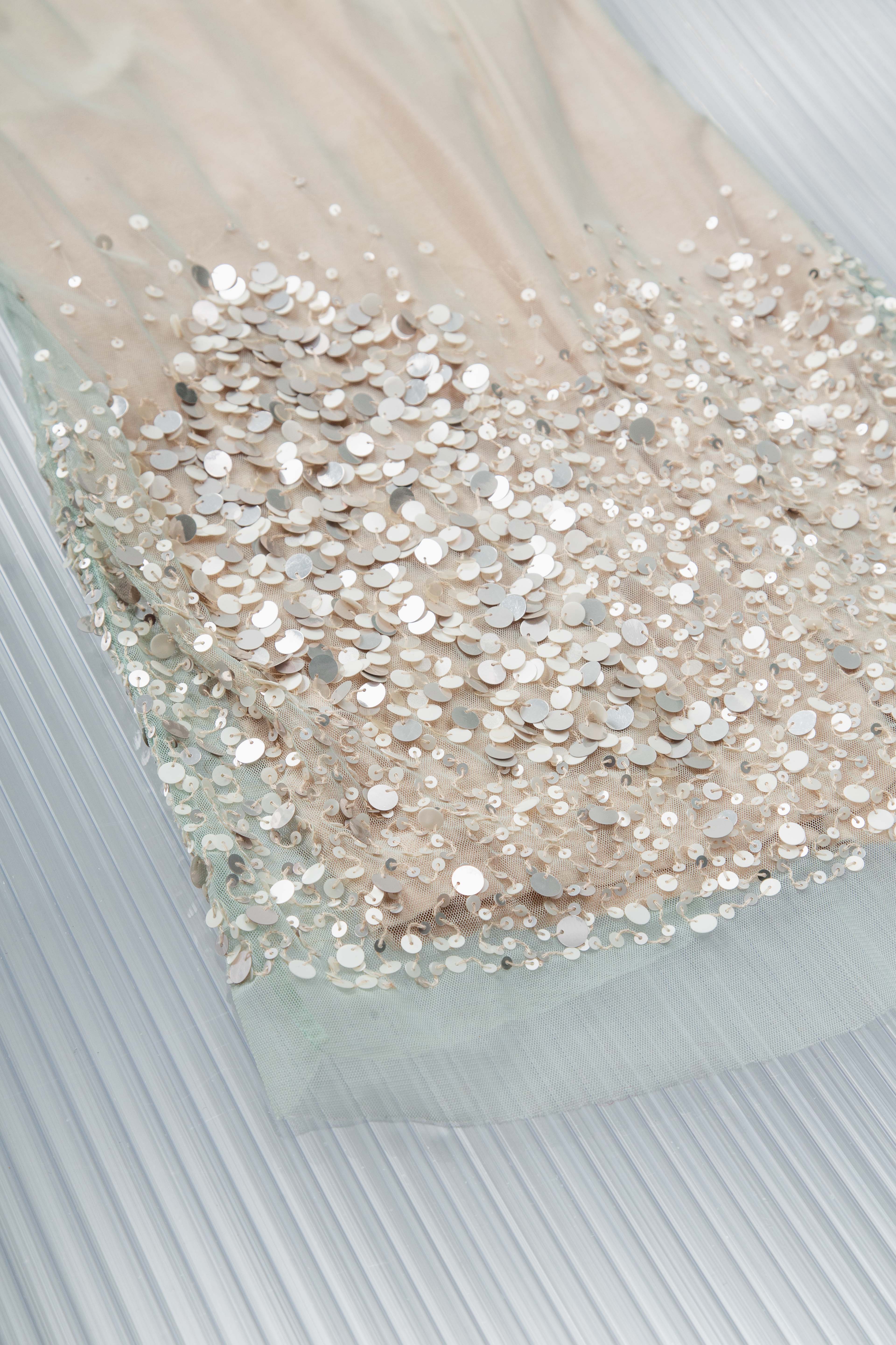 SEQUINED MESH LAYERED TOP