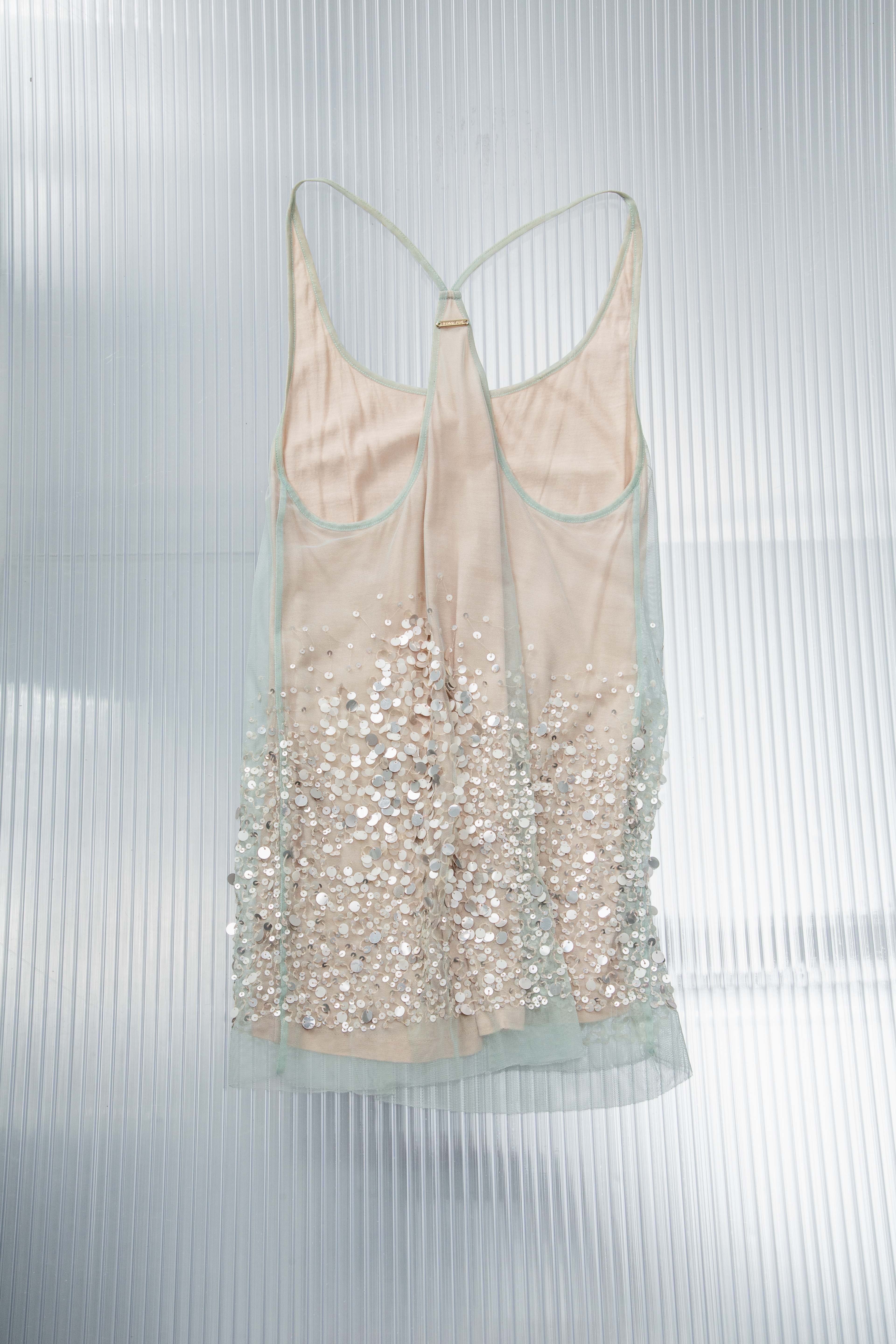 SEQUINED MESH LAYERED TOP