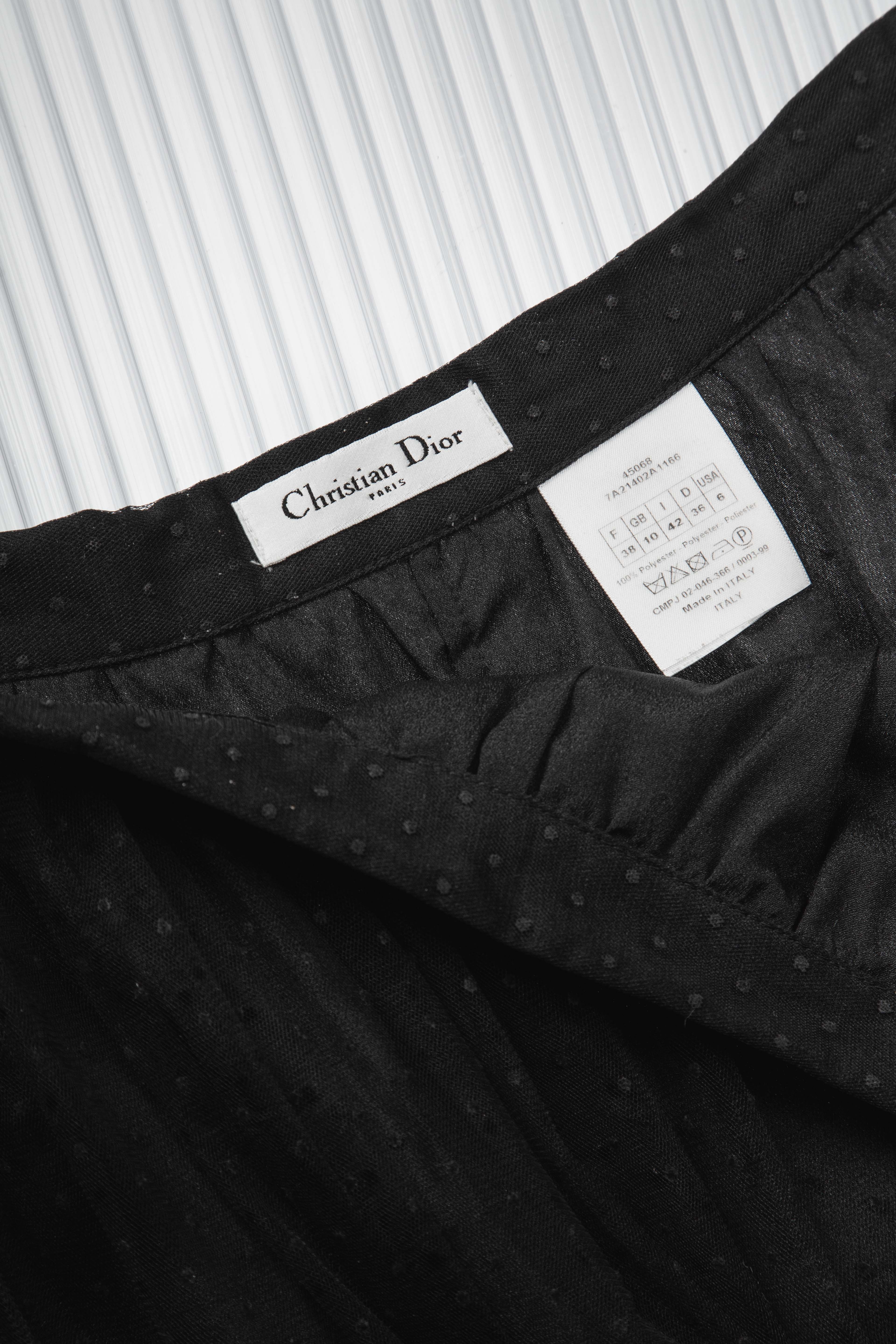 CHRISTIAN DIOR DOTS TULLE MESH MAXI SKIRT