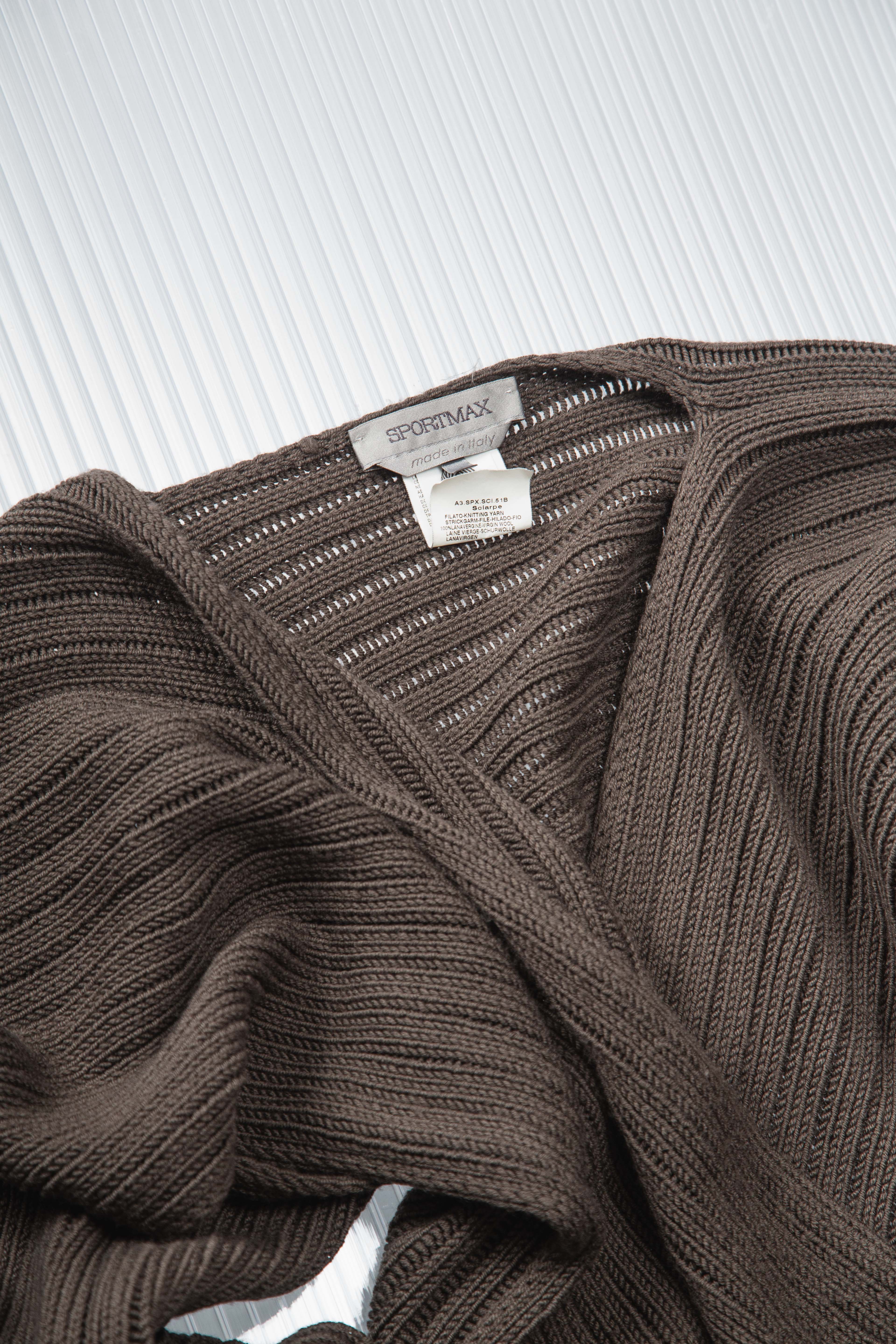 MAX MARA BROWN KNIT SCARF BOLERO