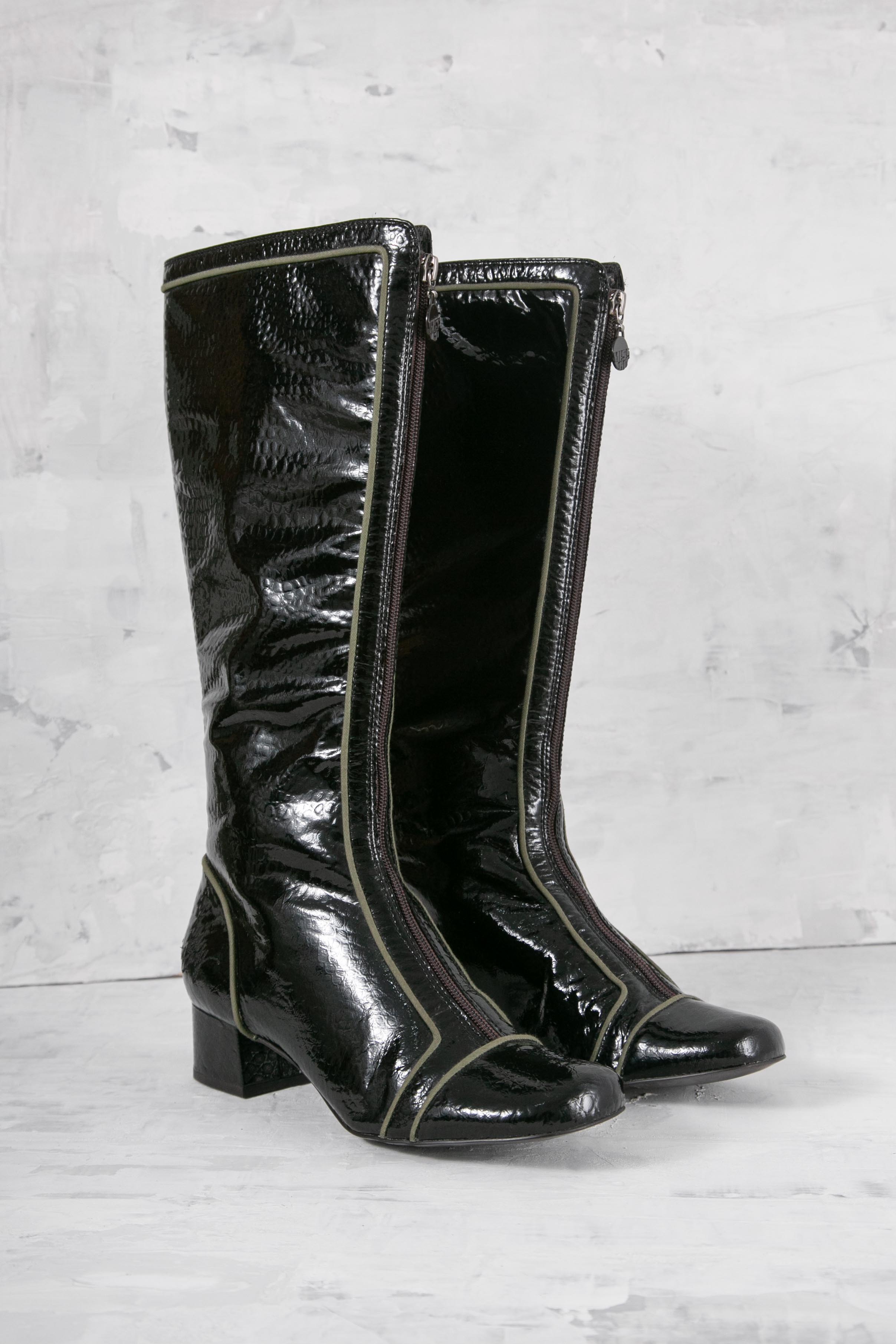 PATENT KNEE-HIGH BOOTS