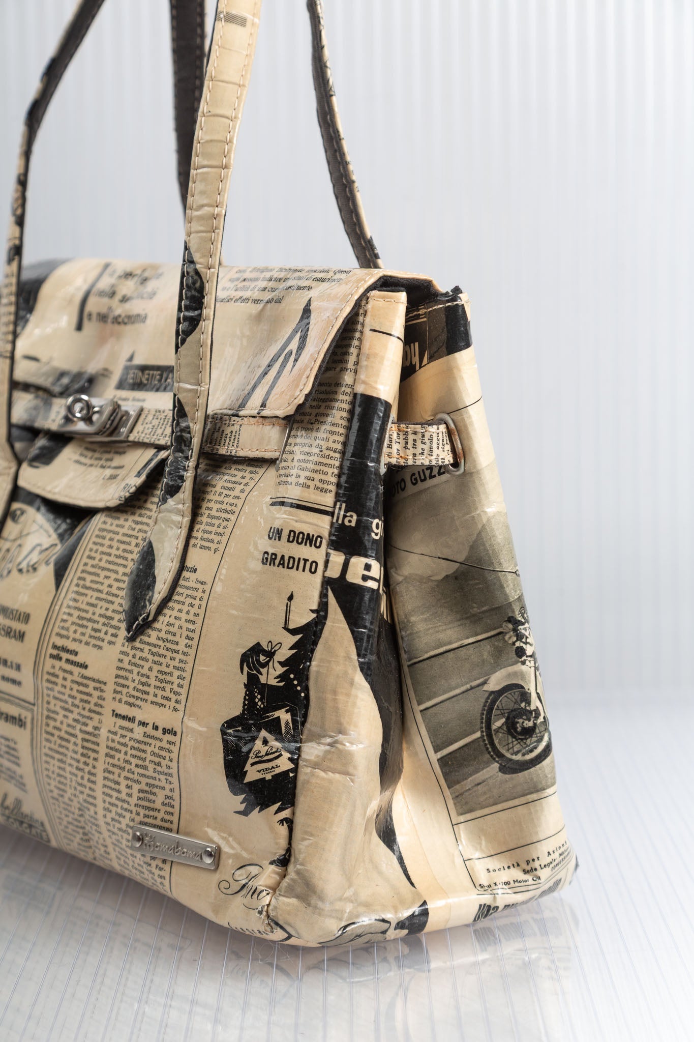 NEWSPAPER FIRKIN HANDBAG
