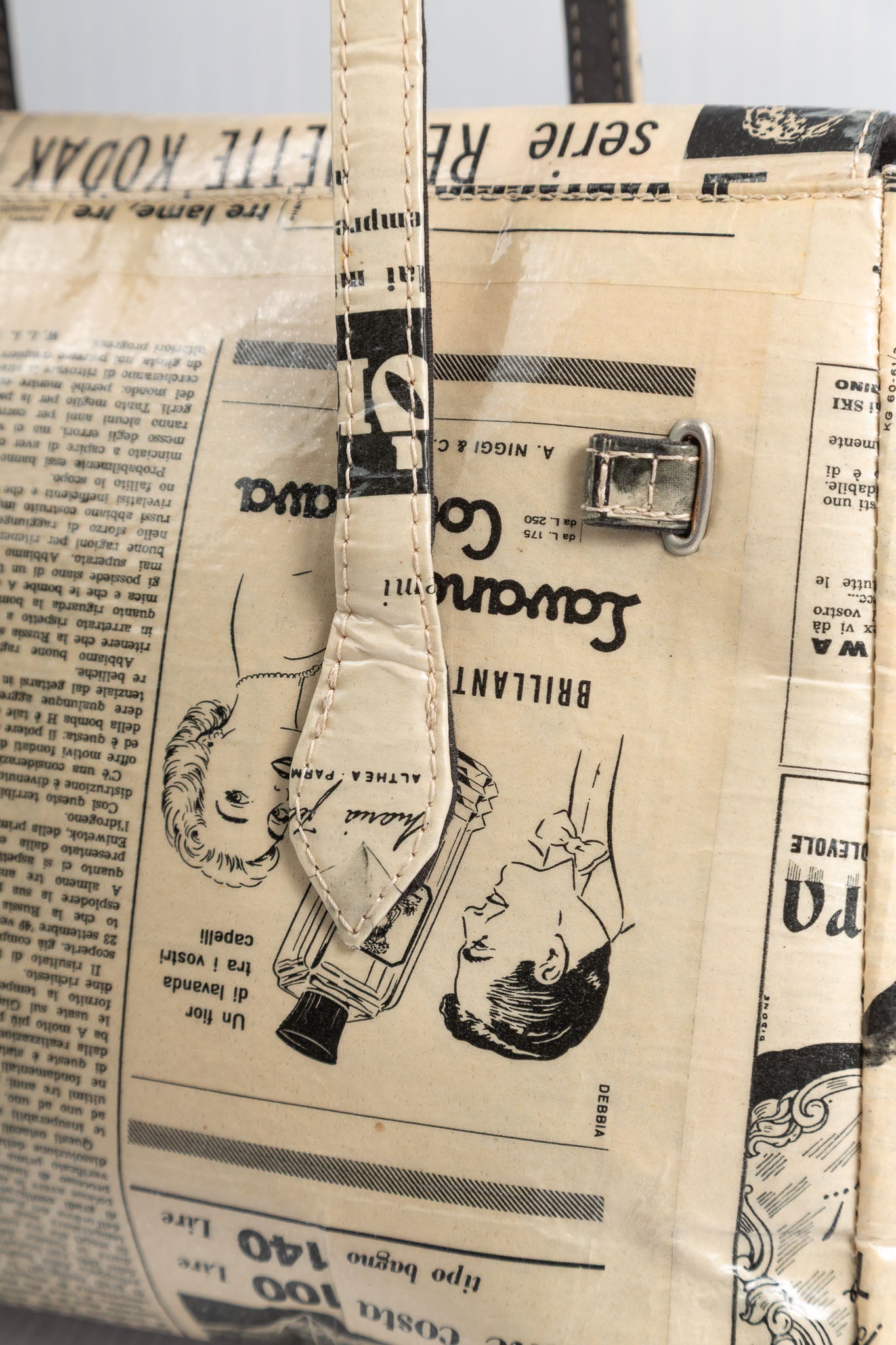 NEWSPAPER FIRKIN HANDBAG