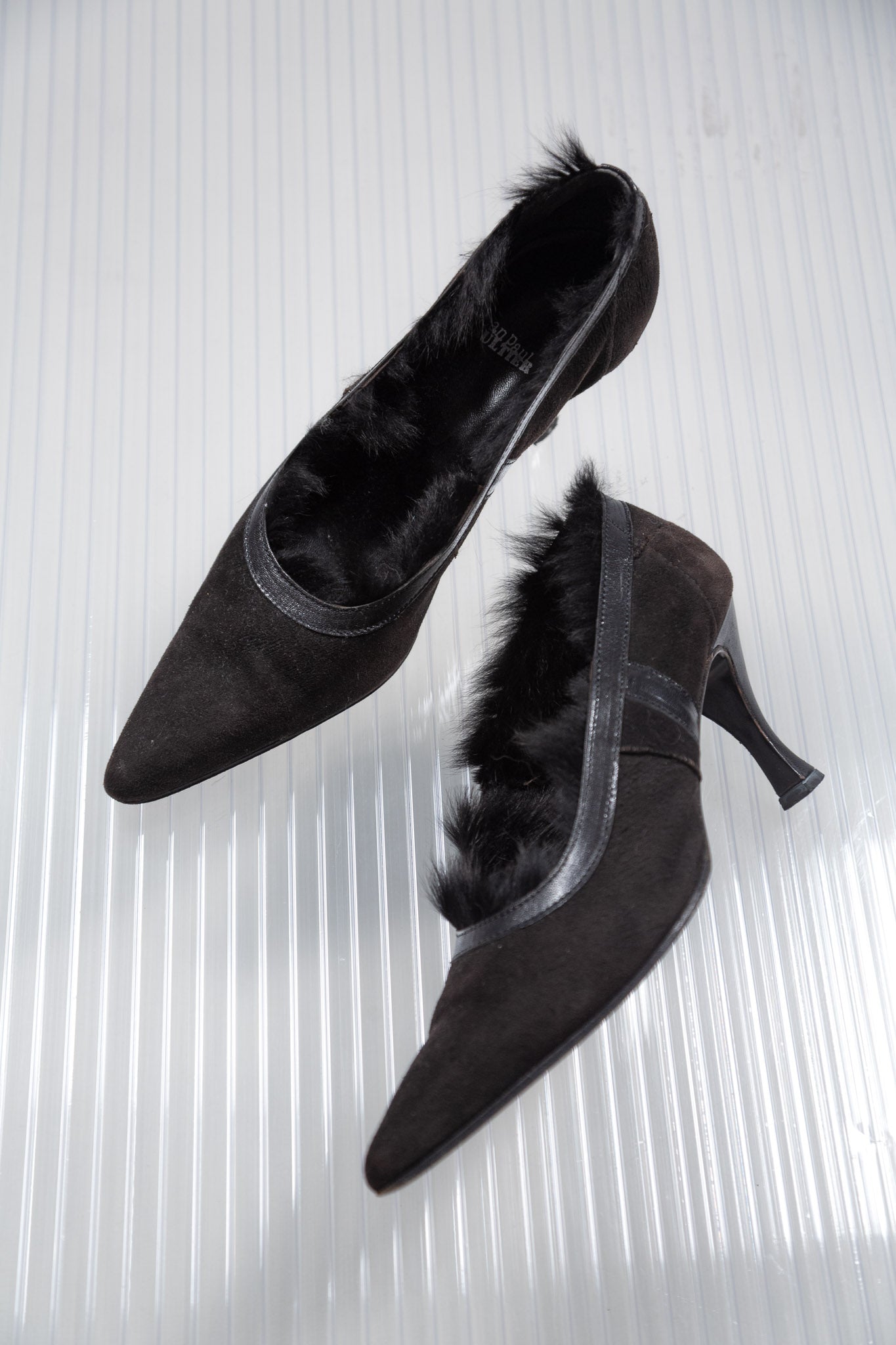 JPG FUR TRIM POINTY HEELS