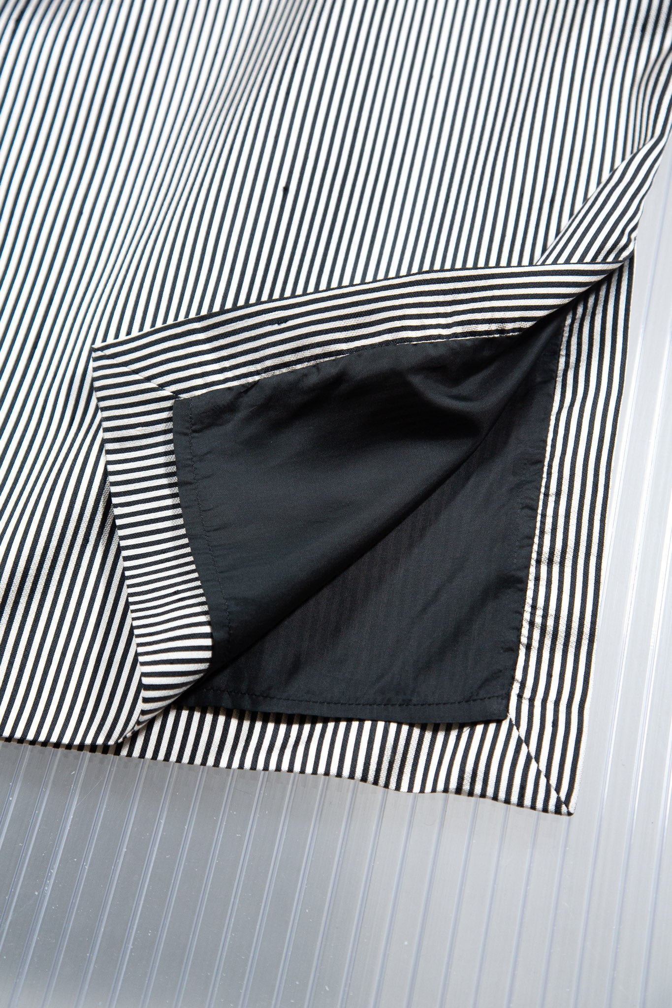 STRIPED SILK MIDI SKIRT