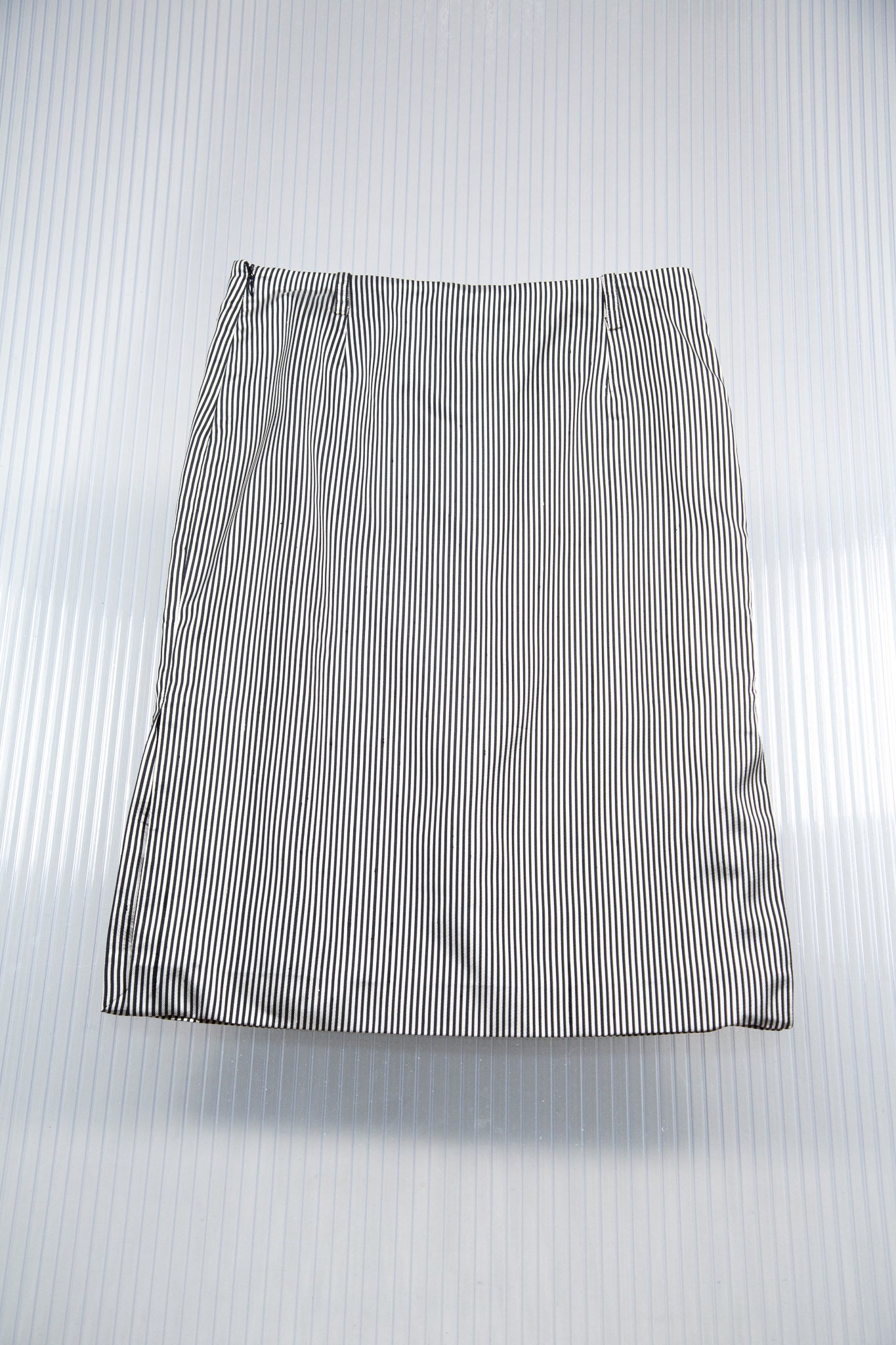 STRIPED SILK MIDI SKIRT