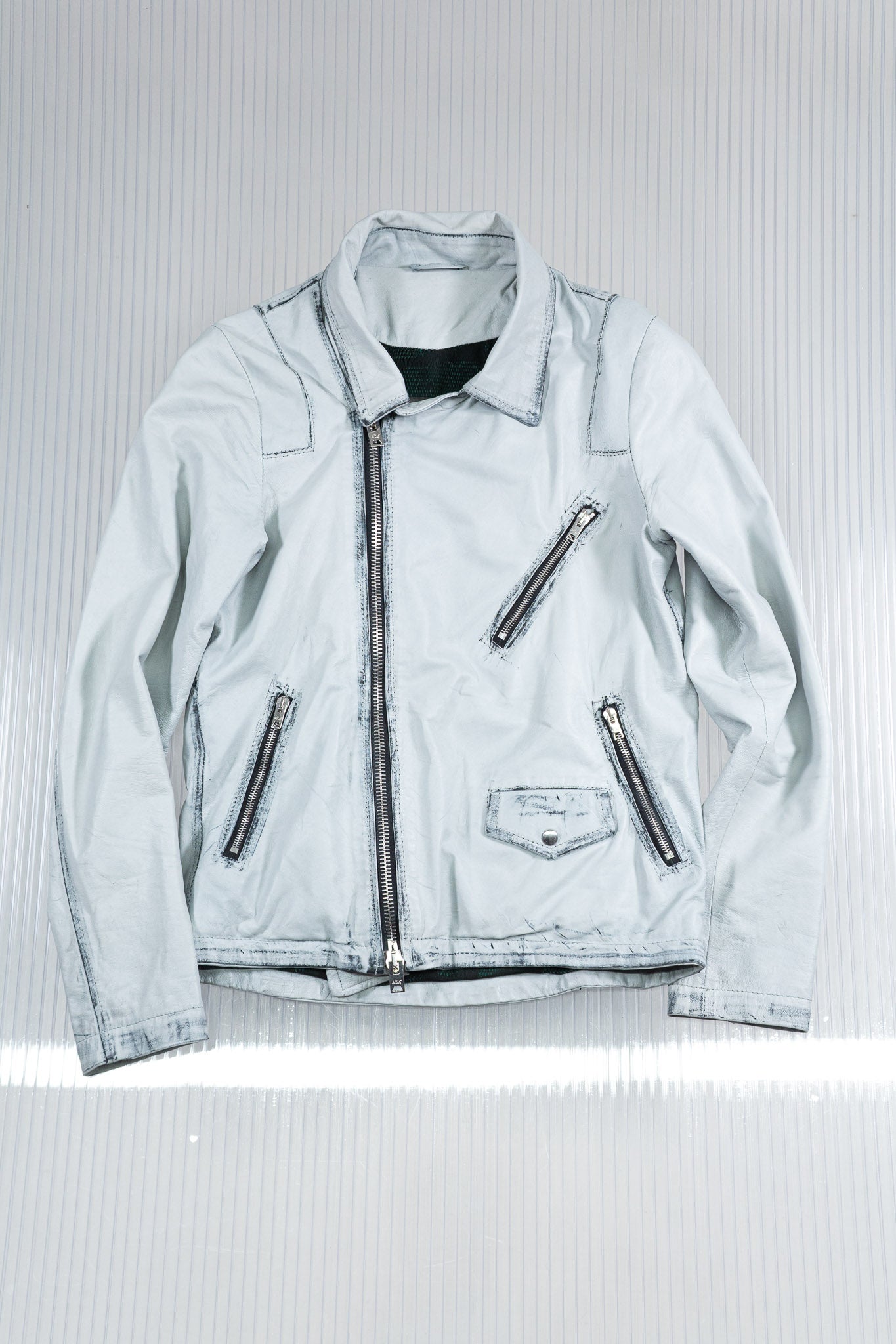 GORGIO BRATO LEATHER SLOUCHY ZIPPED JACKET
