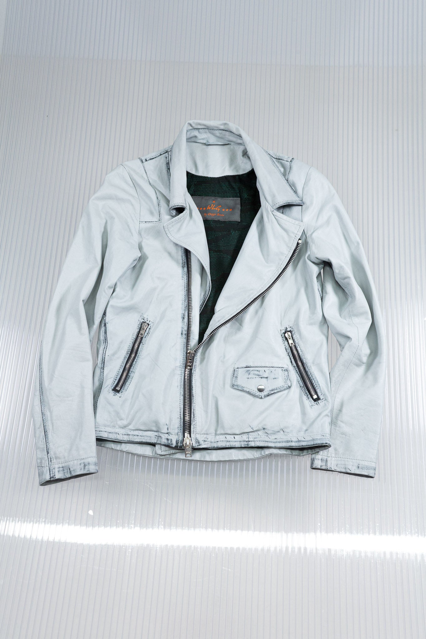 GORGIO BRATO LEATHER SLOUCHY ZIPPED JACKET