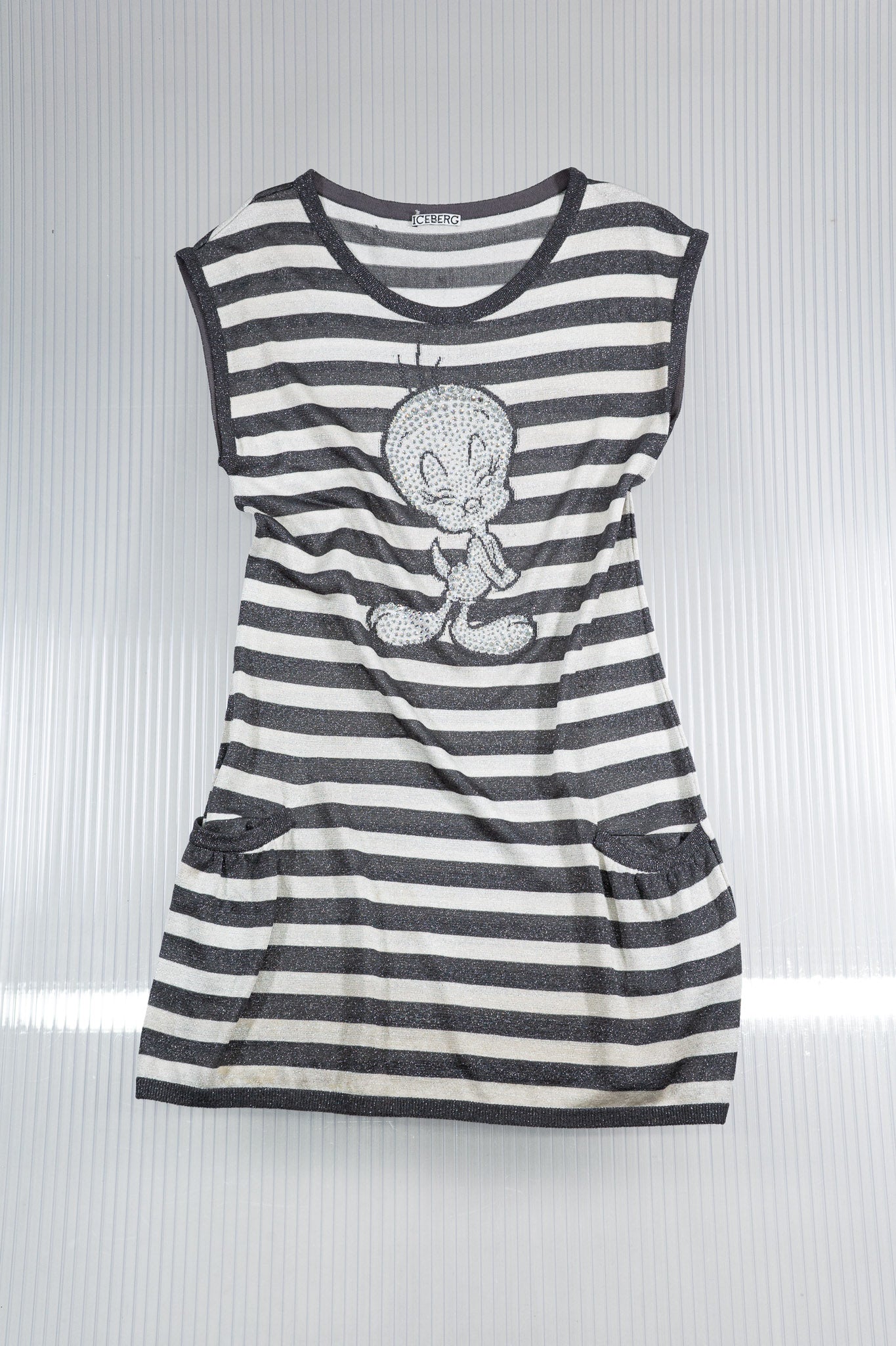ICEBERG SEQUINS STRIPED DRESS
