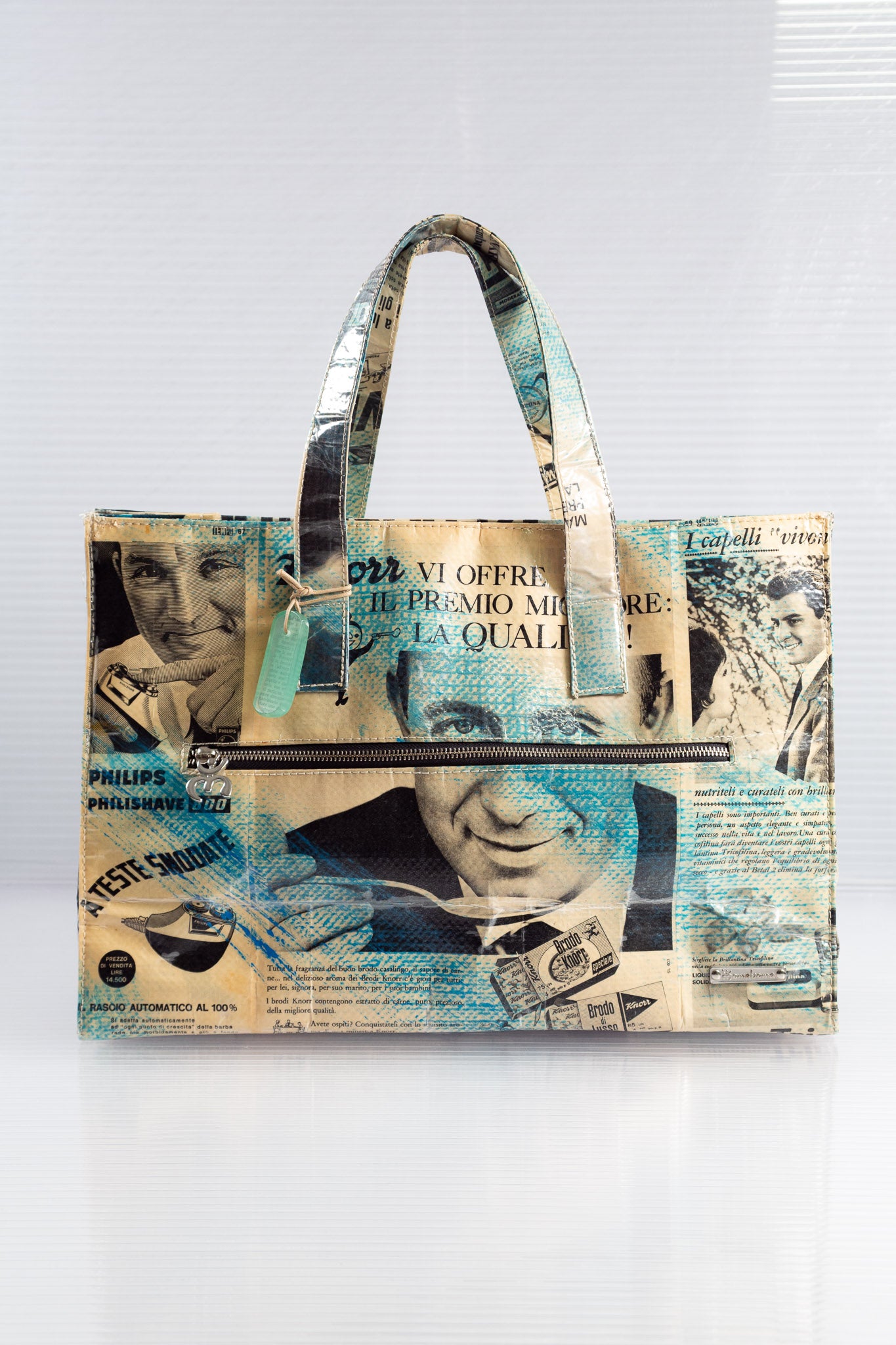 NEWSPAPER BLUE TOTEBAG