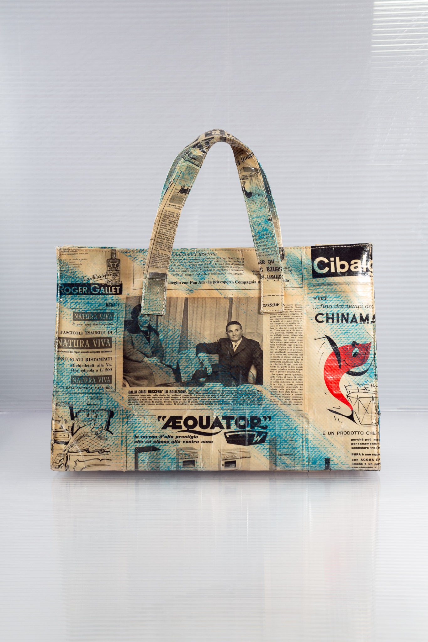 NEWSPAPER BLUE TOTEBAG