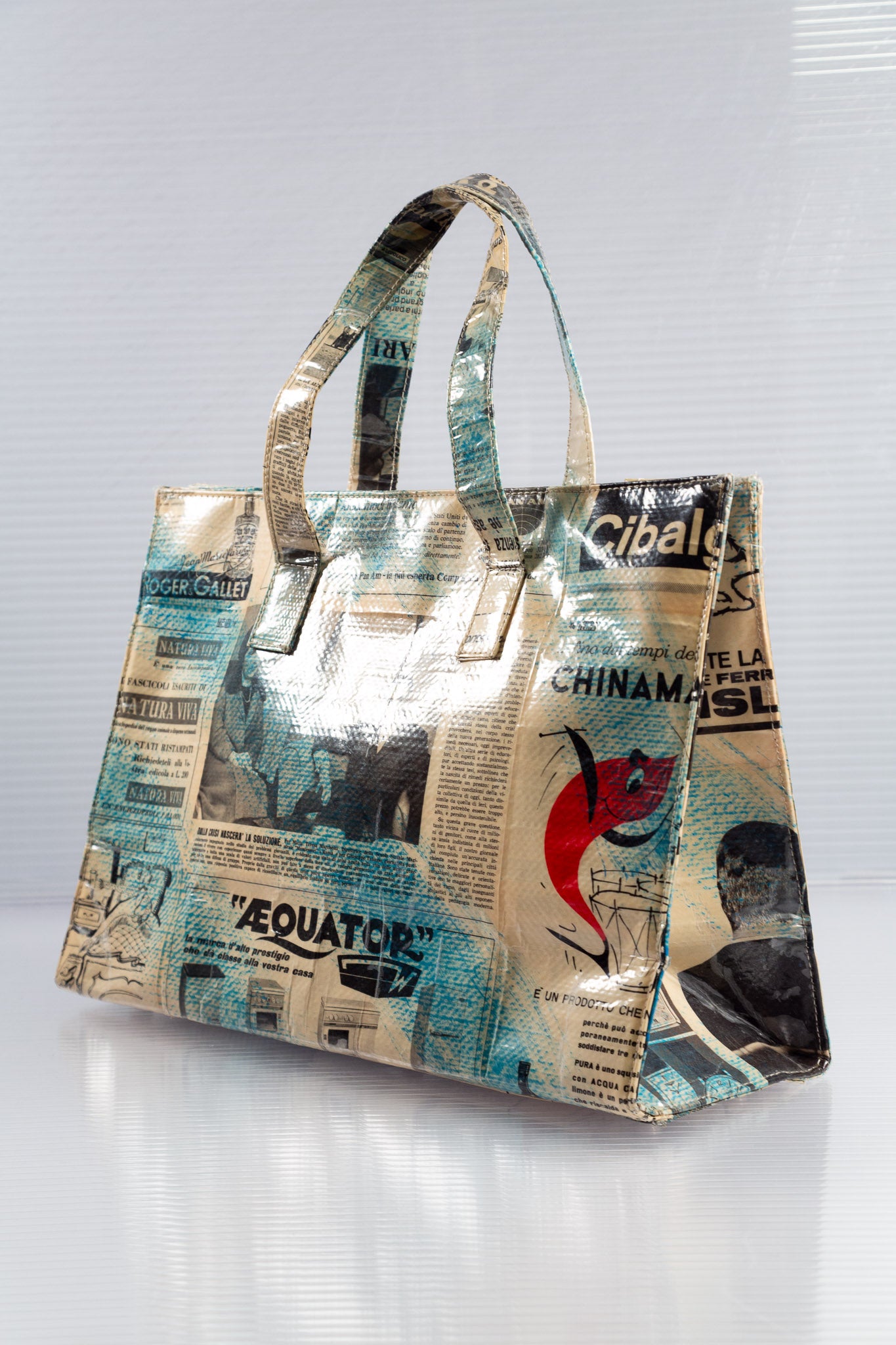 NEWSPAPER BLUE TOTEBAG