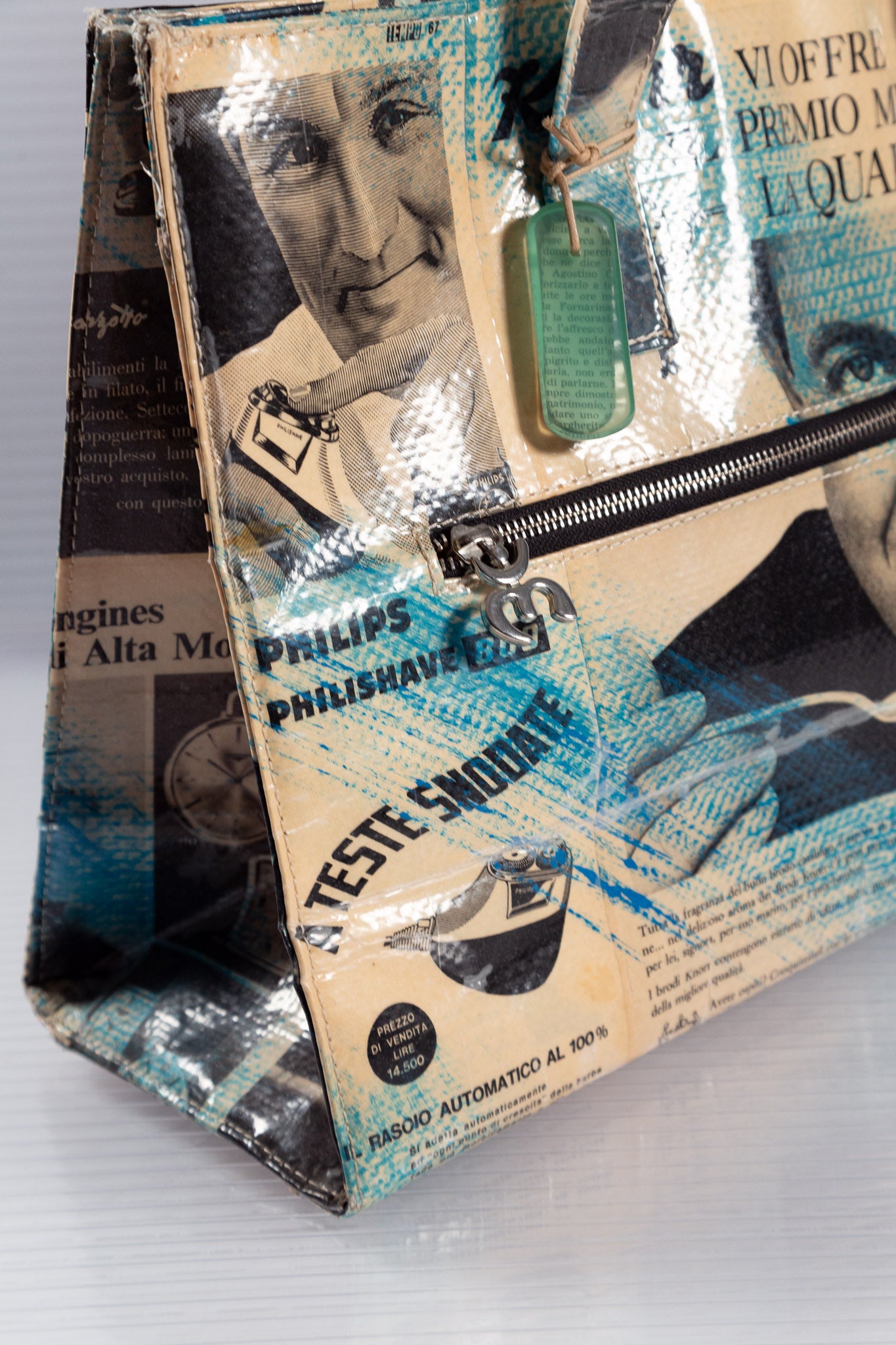 NEWSPAPER BLUE TOTEBAG