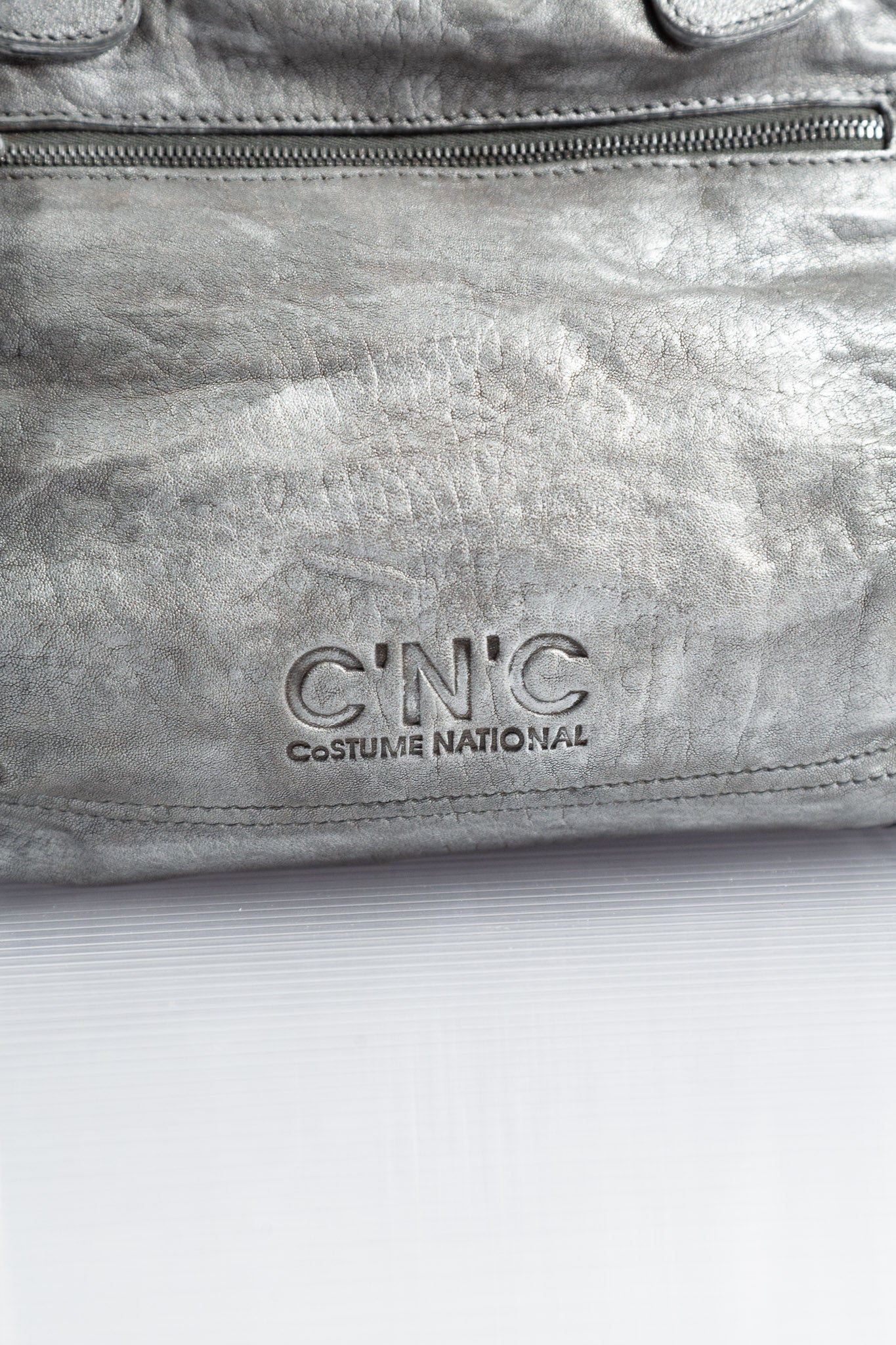 C'N'C' SLOUCHY SILVER LEATHER BAG