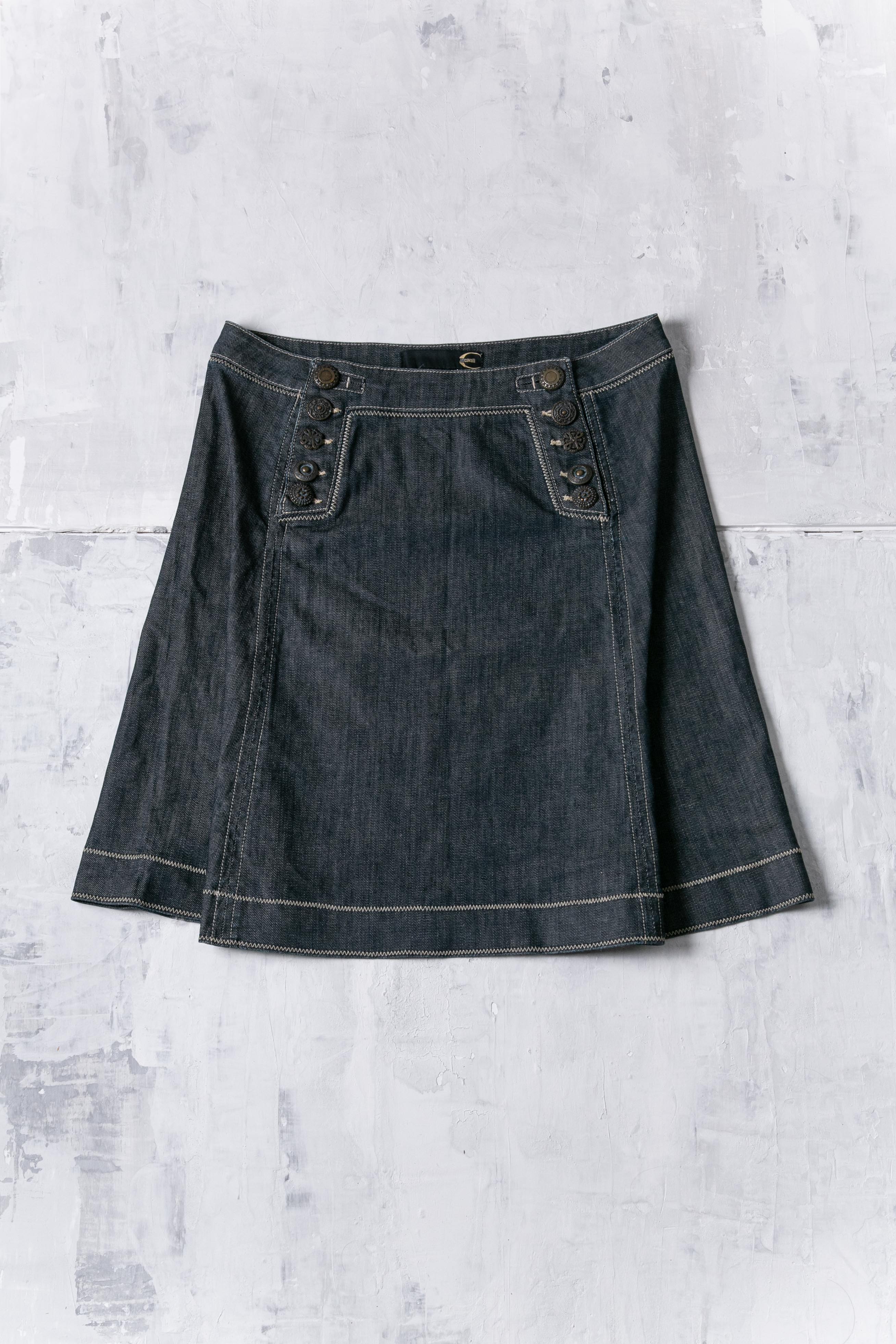 Demin Buttoned Skirt