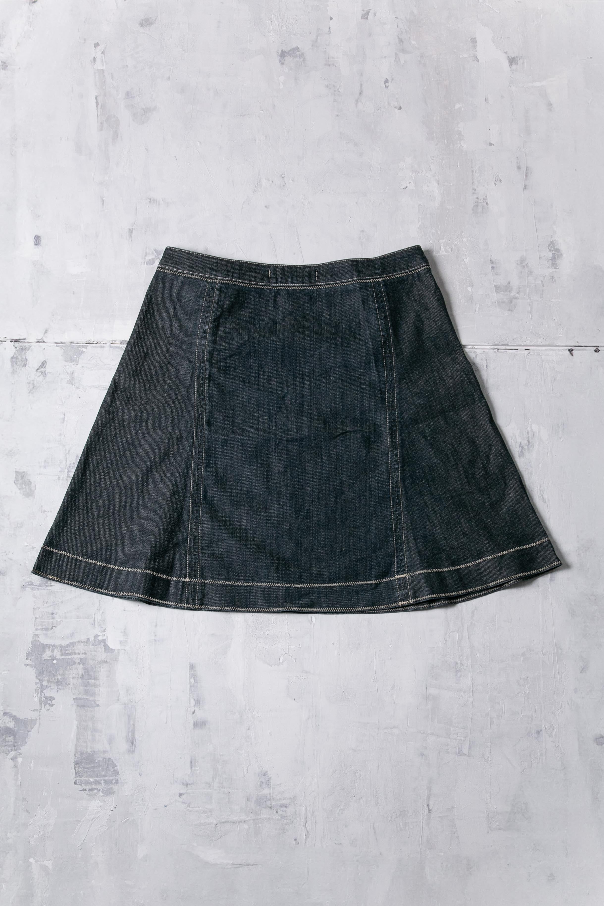 Demin Buttoned Skirt