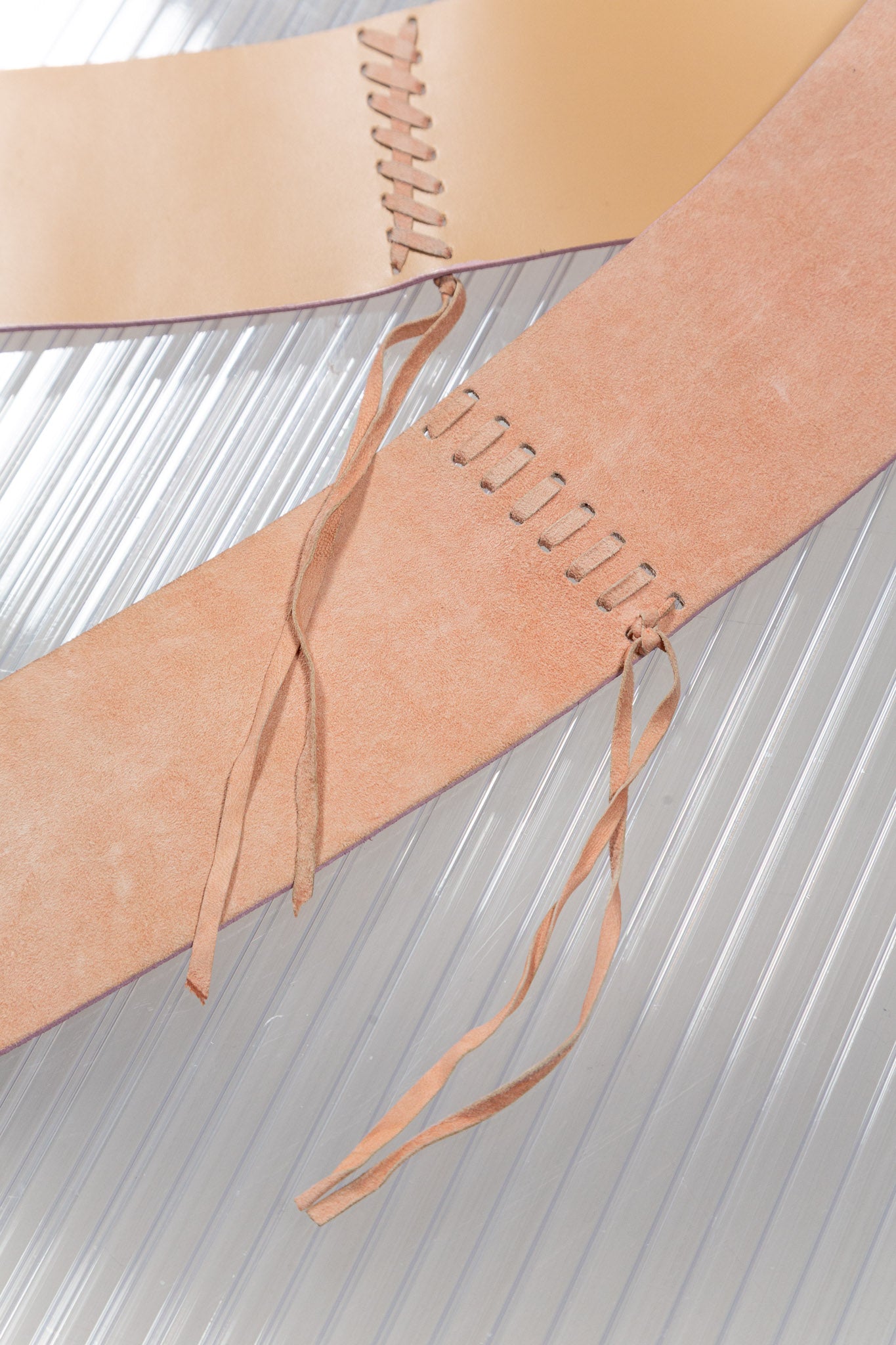 PLEIN SUD PINK SUEDE FRINGE BELT
