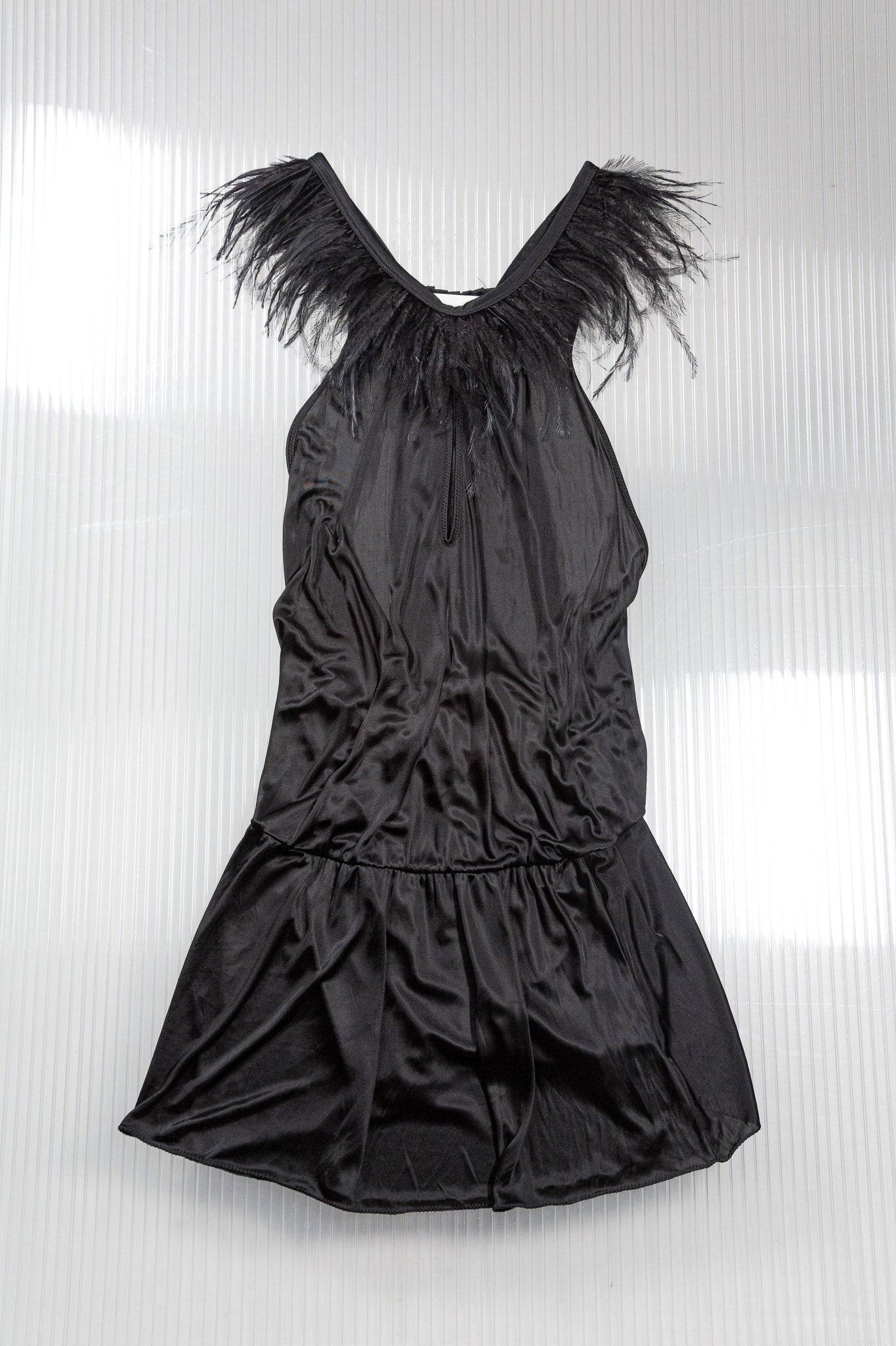 PINKO FEATHERS SLITS DRESS