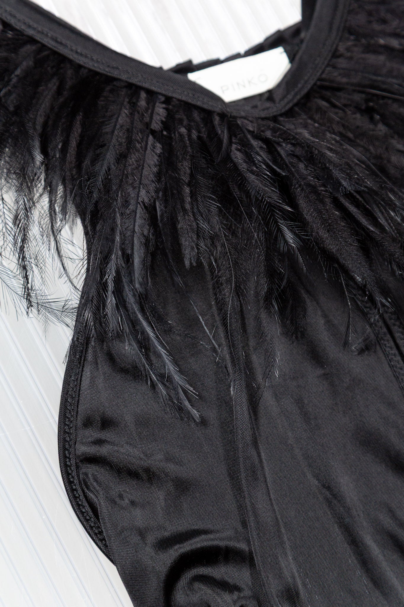PINKO FEATHERS SLITS DRESS