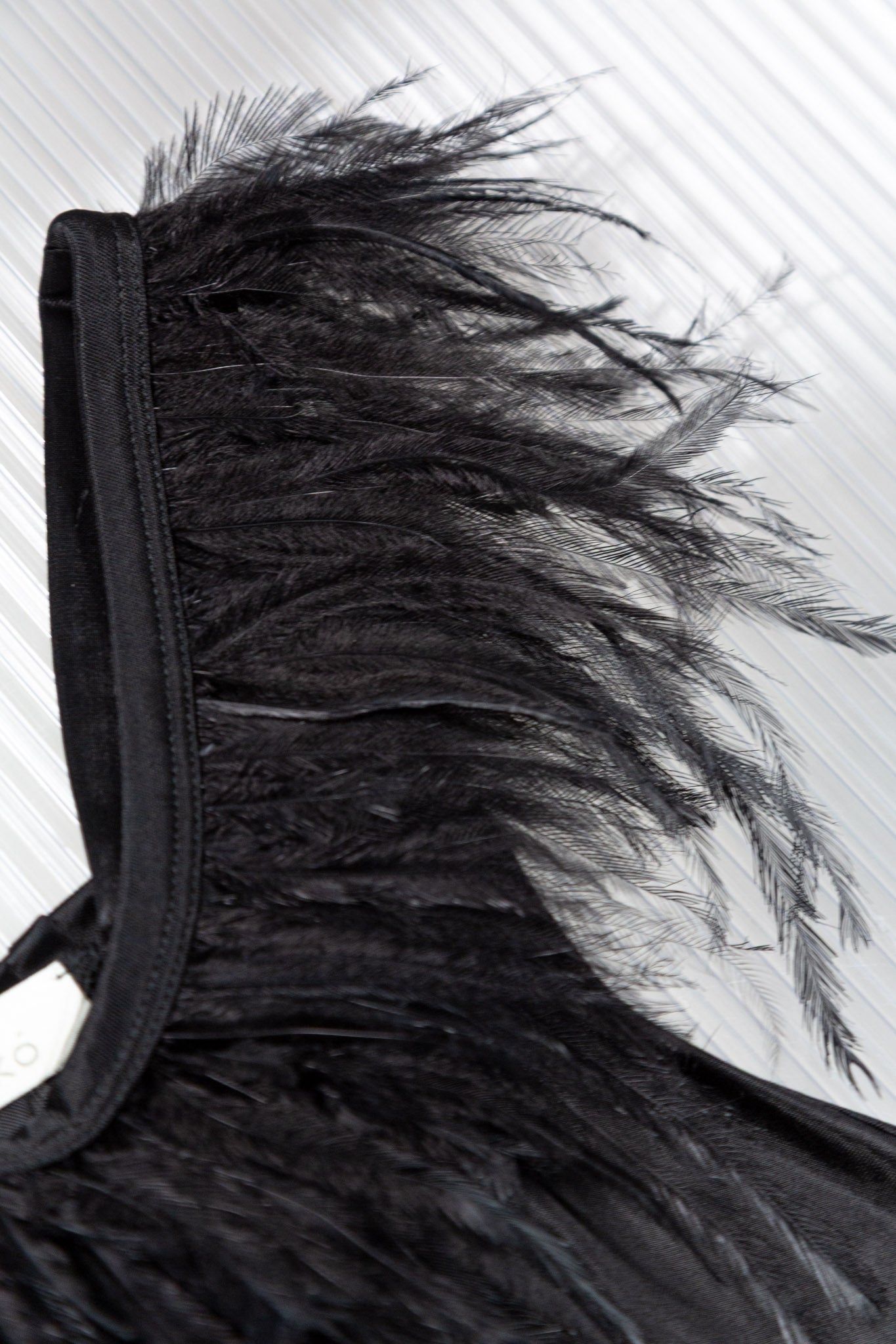 PINKO FEATHERS SLITS DRESS