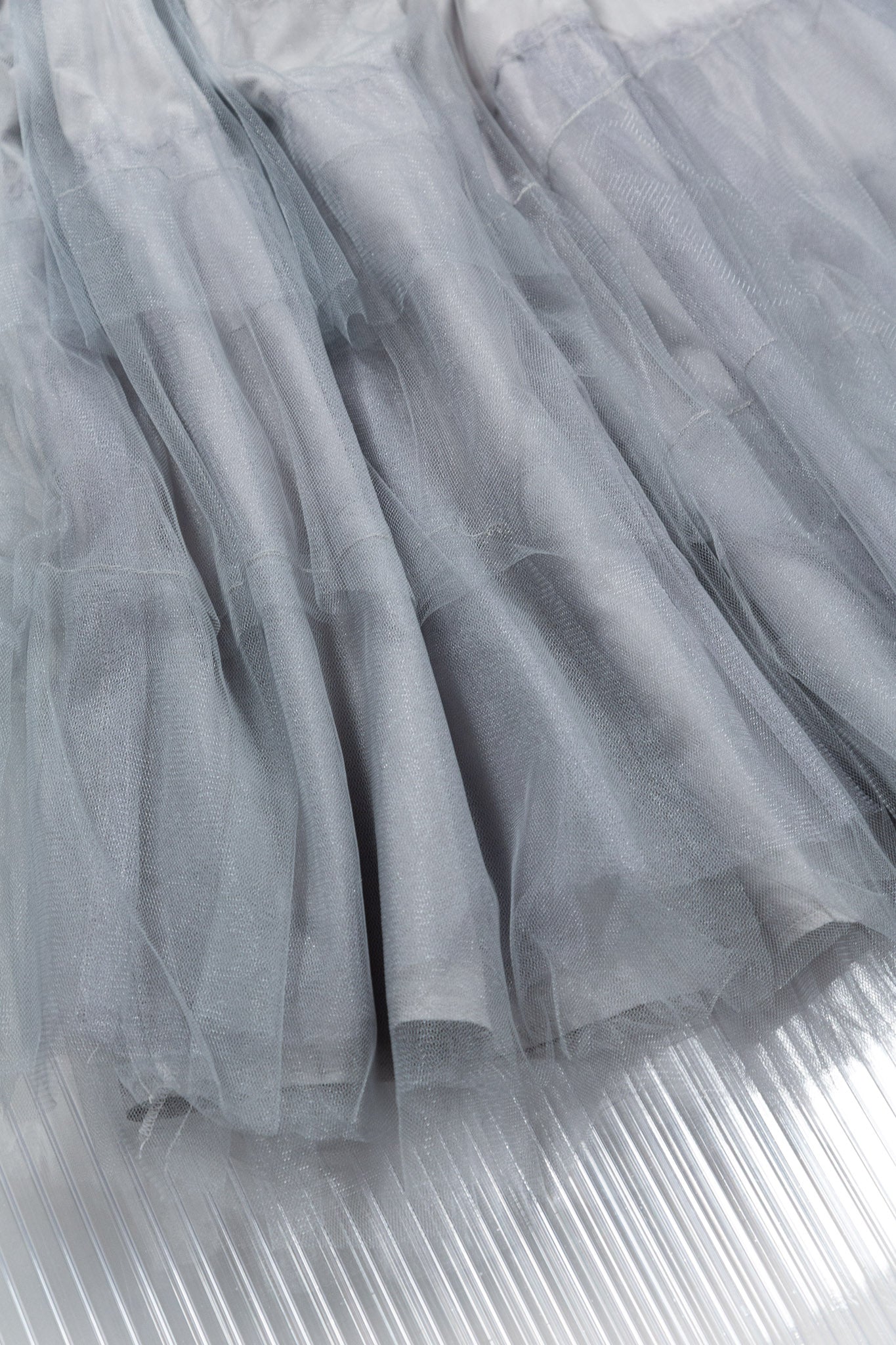GREY LAYERED MESH TUTU MAXI SKIRT