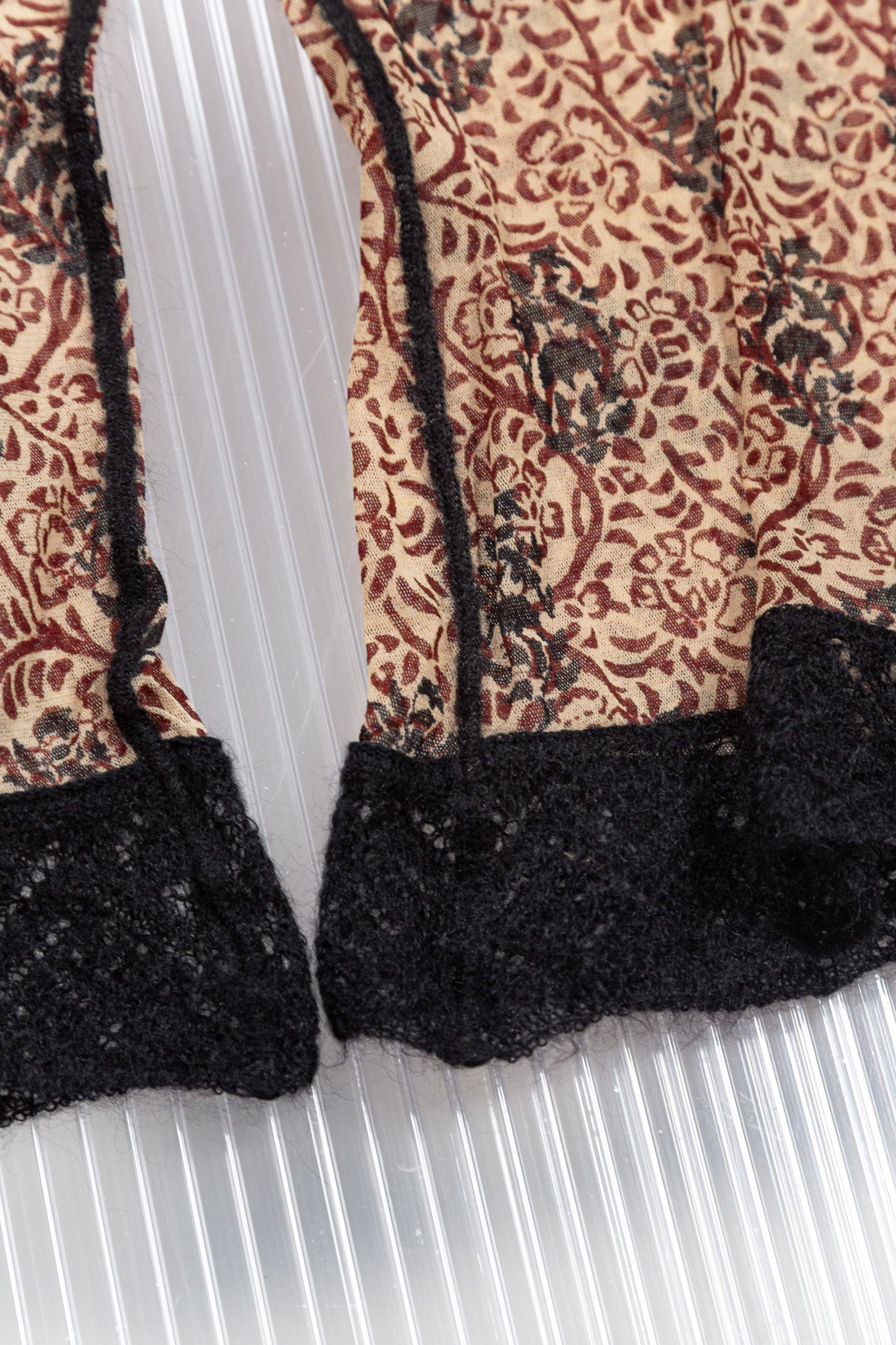 JEAN PAUL GUALTIER FLORAL PATTERN MESH TOP