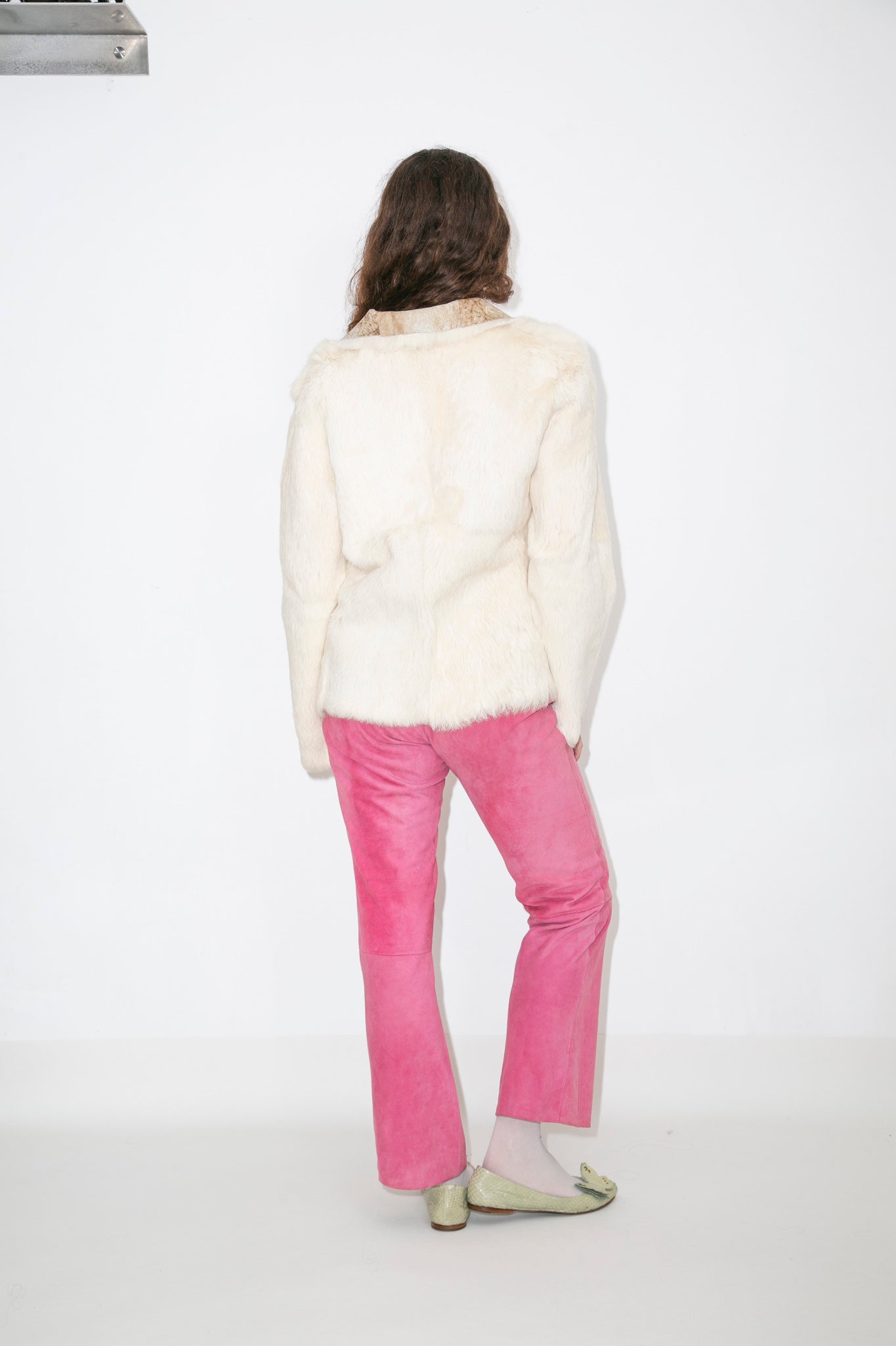 White Fur \ Rust Leather Jacket