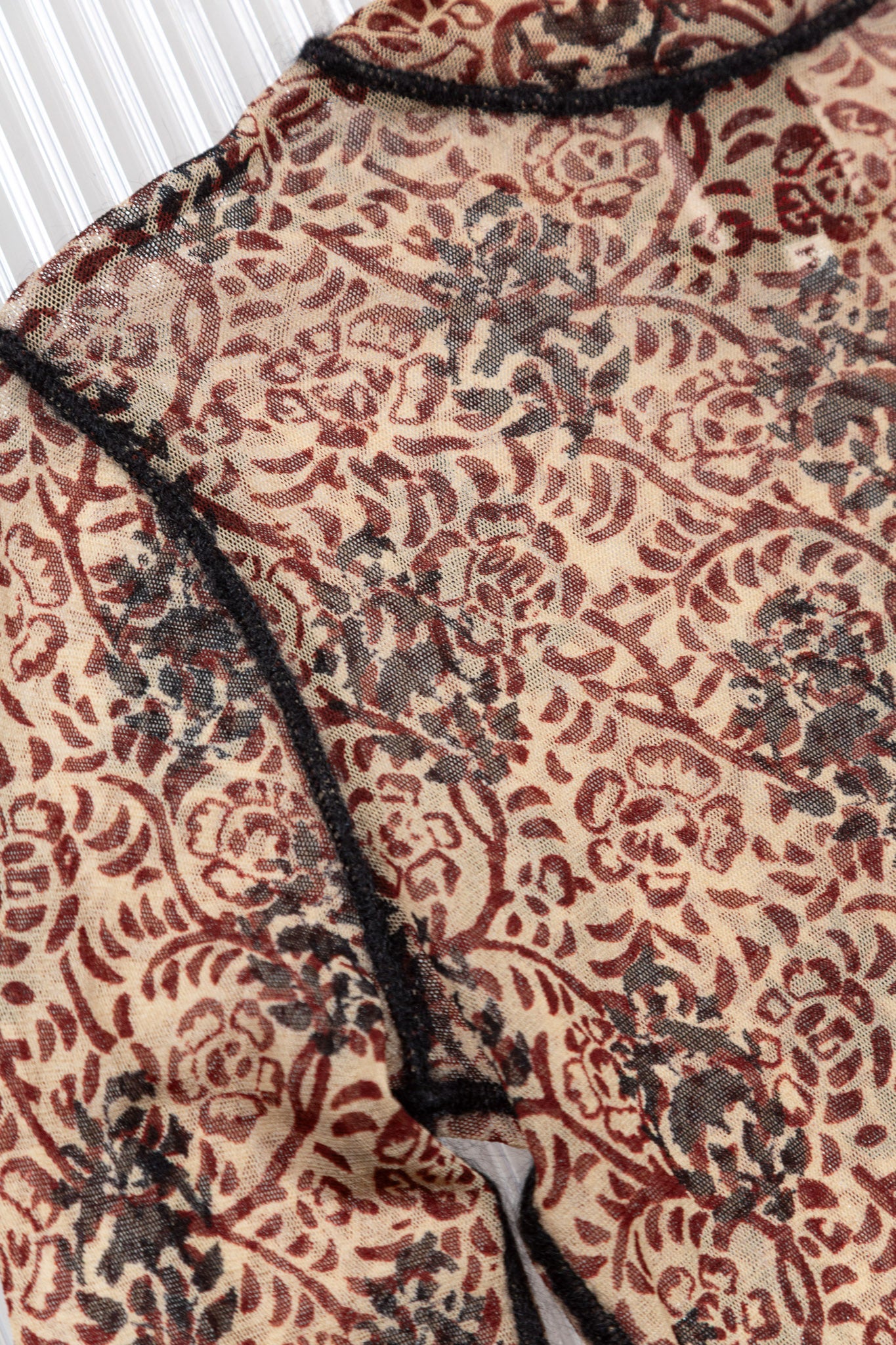 JEAN PAUL GUALTIER FLORAL PATTERN MESH TOP