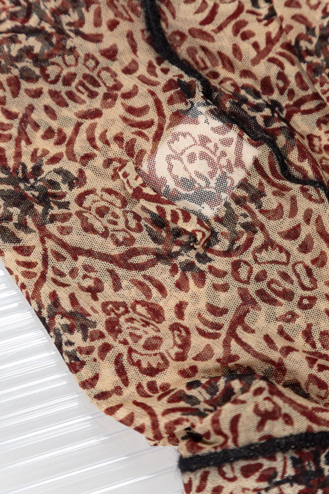 JEAN PAUL GUALTIER FLORAL PATTERN MESH TOP
