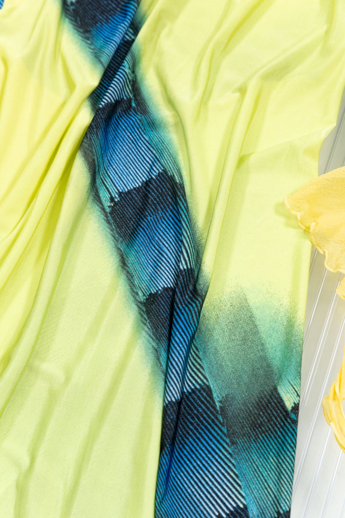 ROBERTO CAVALLI LIME ASYMMETRIC MESH MIDI DRESS