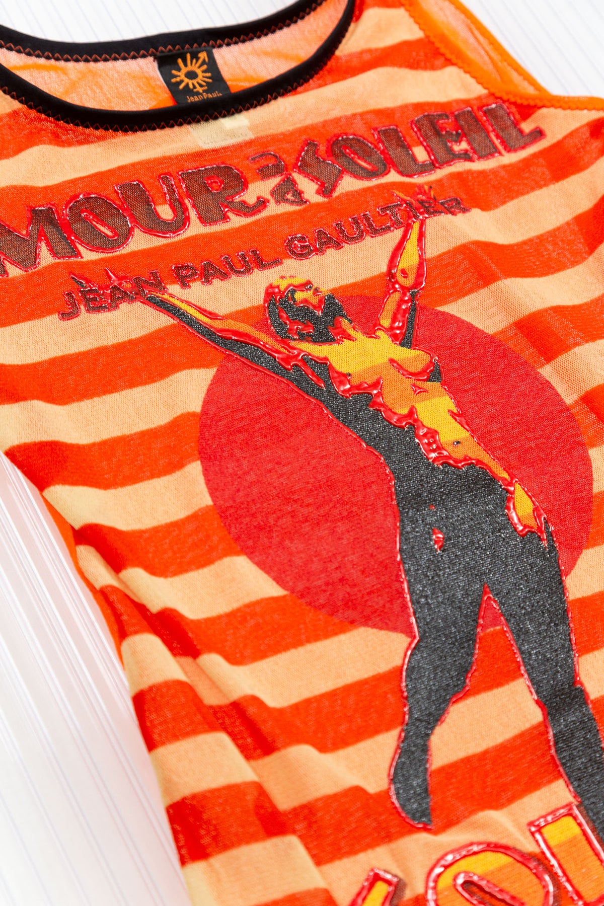 JEAN PAUL GAULTIER SHEER 'AMOUR AU SOLEIL' MESH TANK TOP