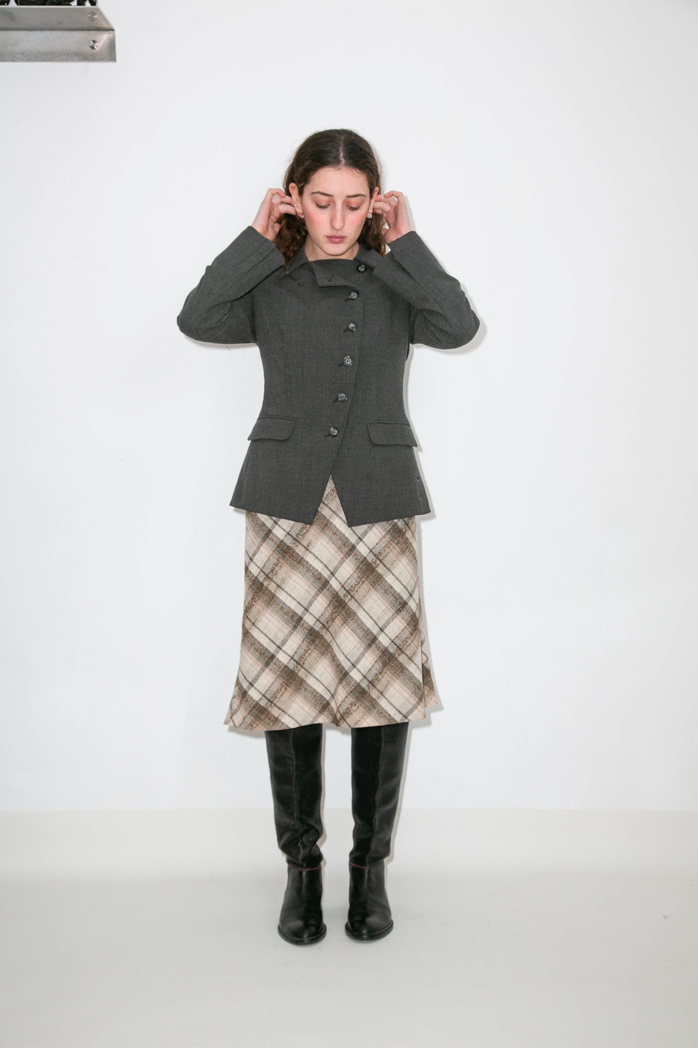 Max Mara Pink\Green Plaid Skirt