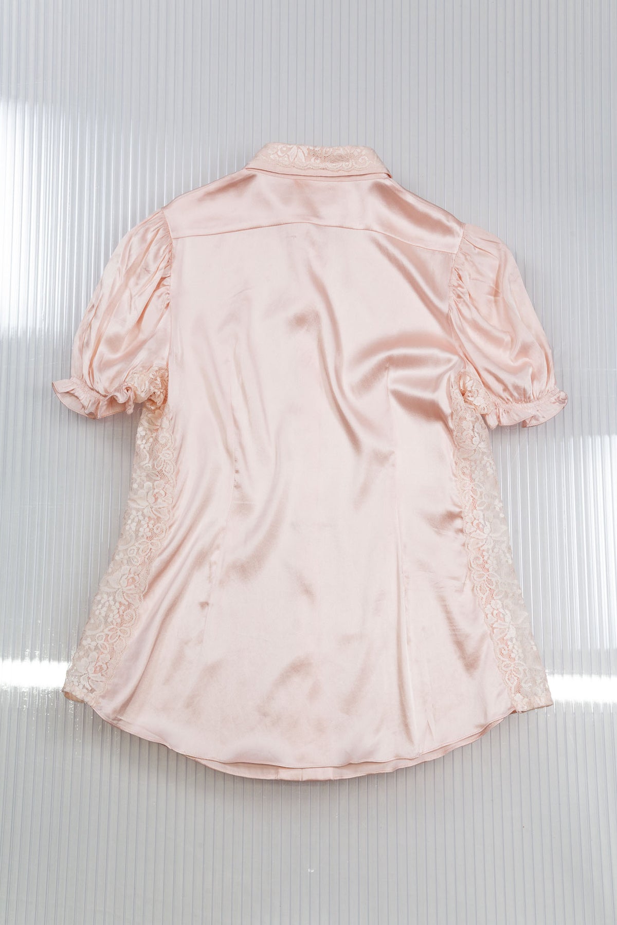 DOLCE & GBBANA SILK PINK LACE SHIRT