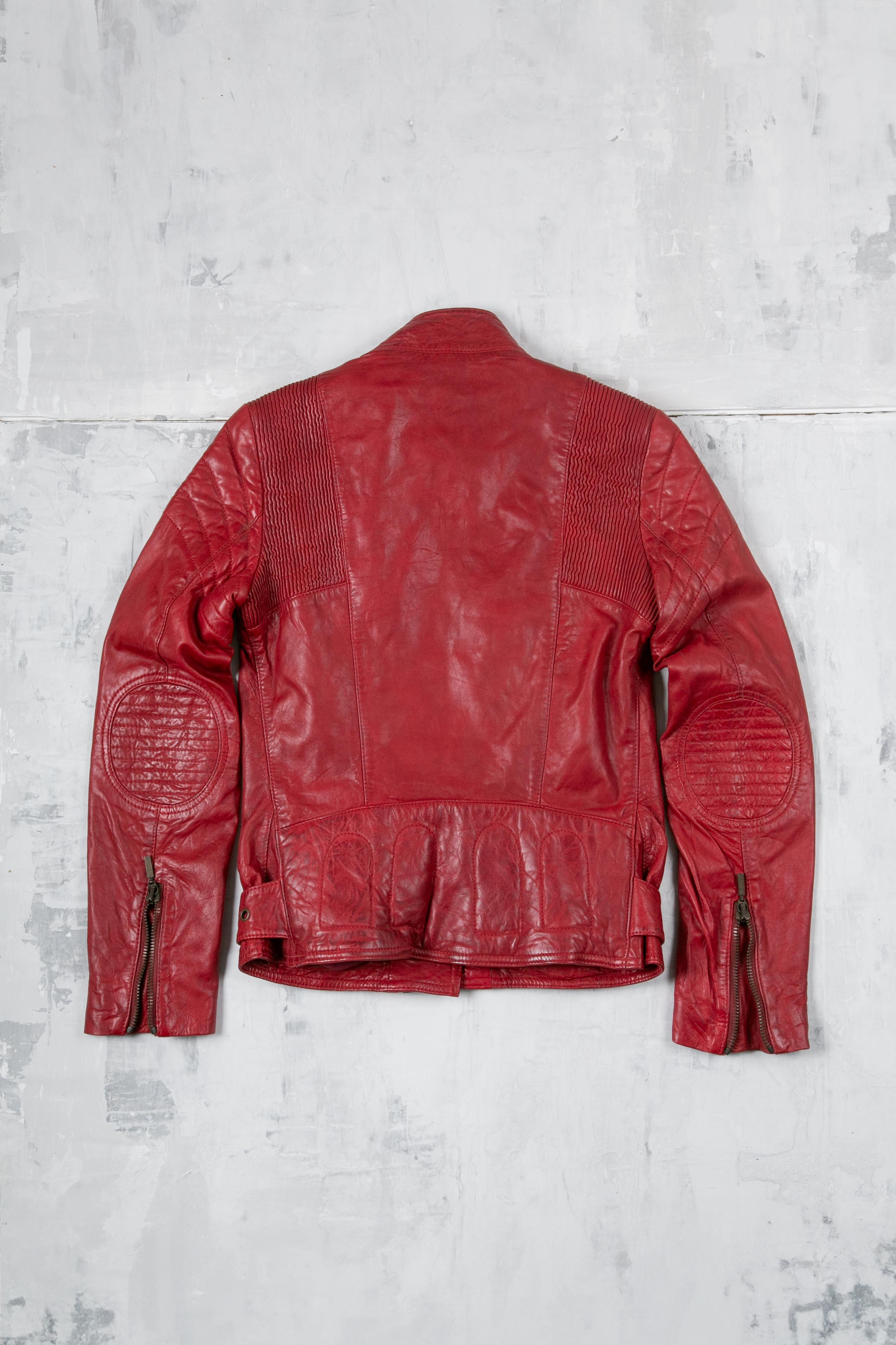 RED ZIPPERS LEATHER JACKET