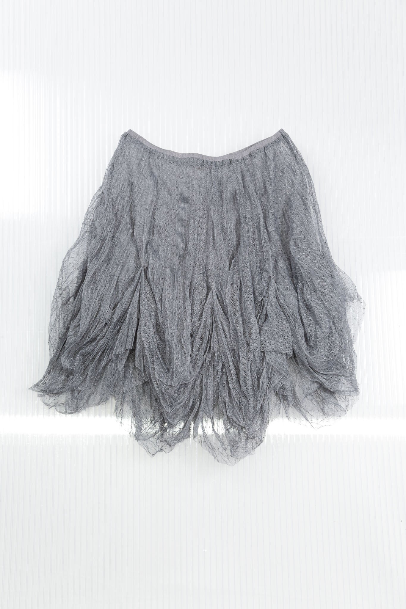 GREY MULTI LAYERED MESH TULLE SKIRT